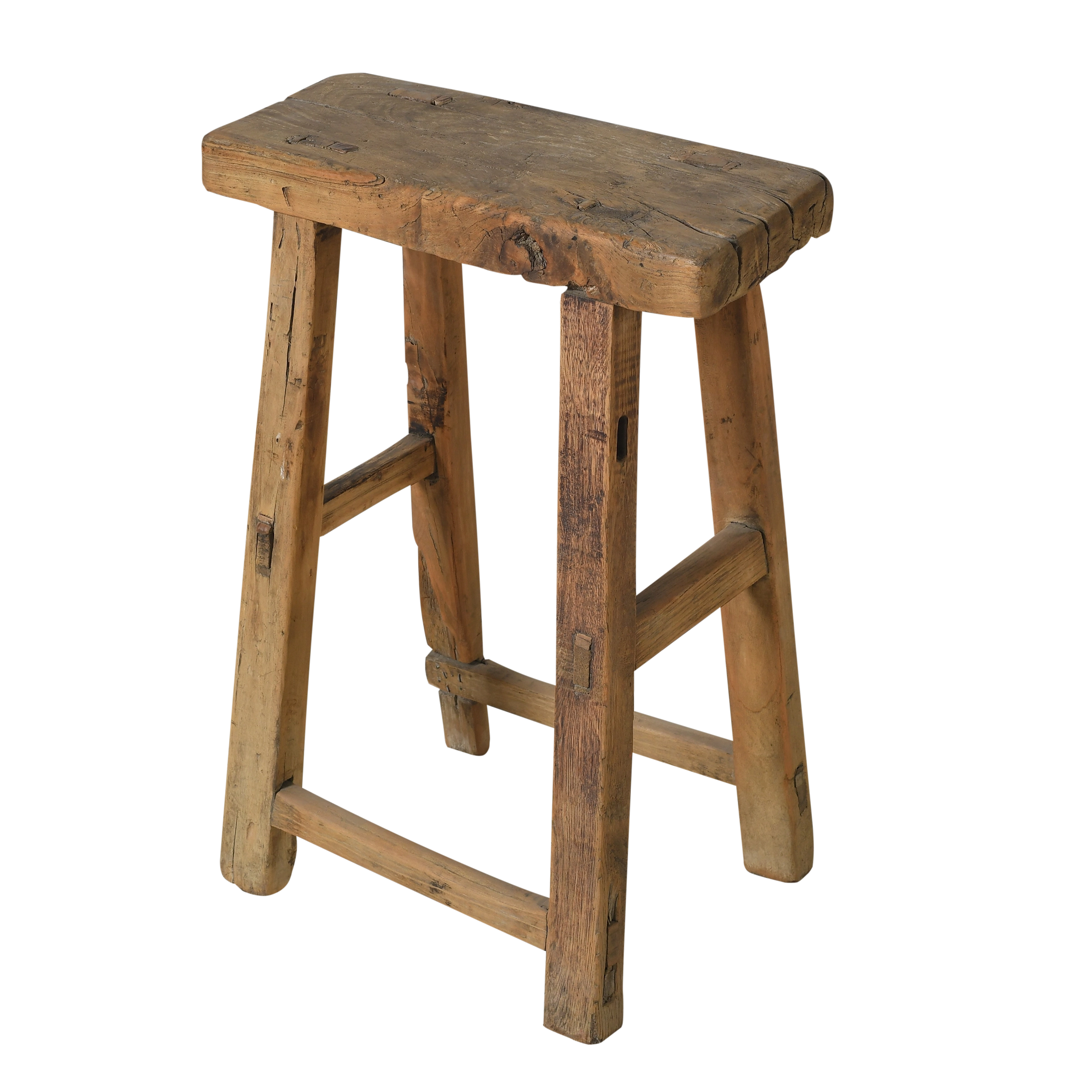 Zao - Tabouret chinois ancien en orme n°2 - vue 2