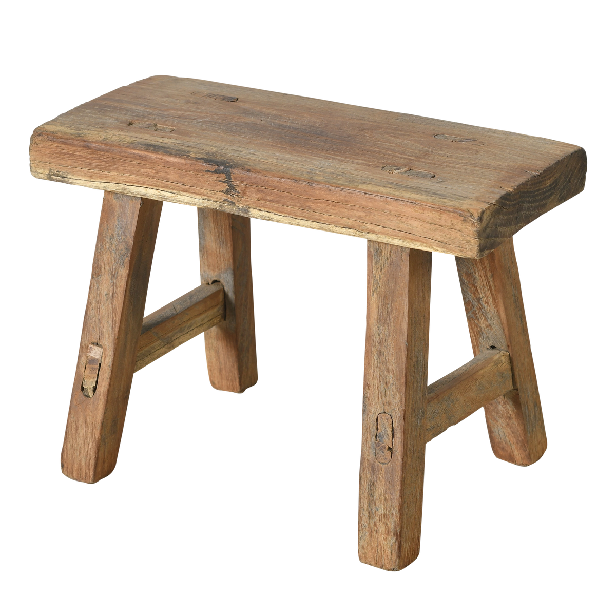 Nuo - Mini tabouret ancien en orme n°74 - vue 2
