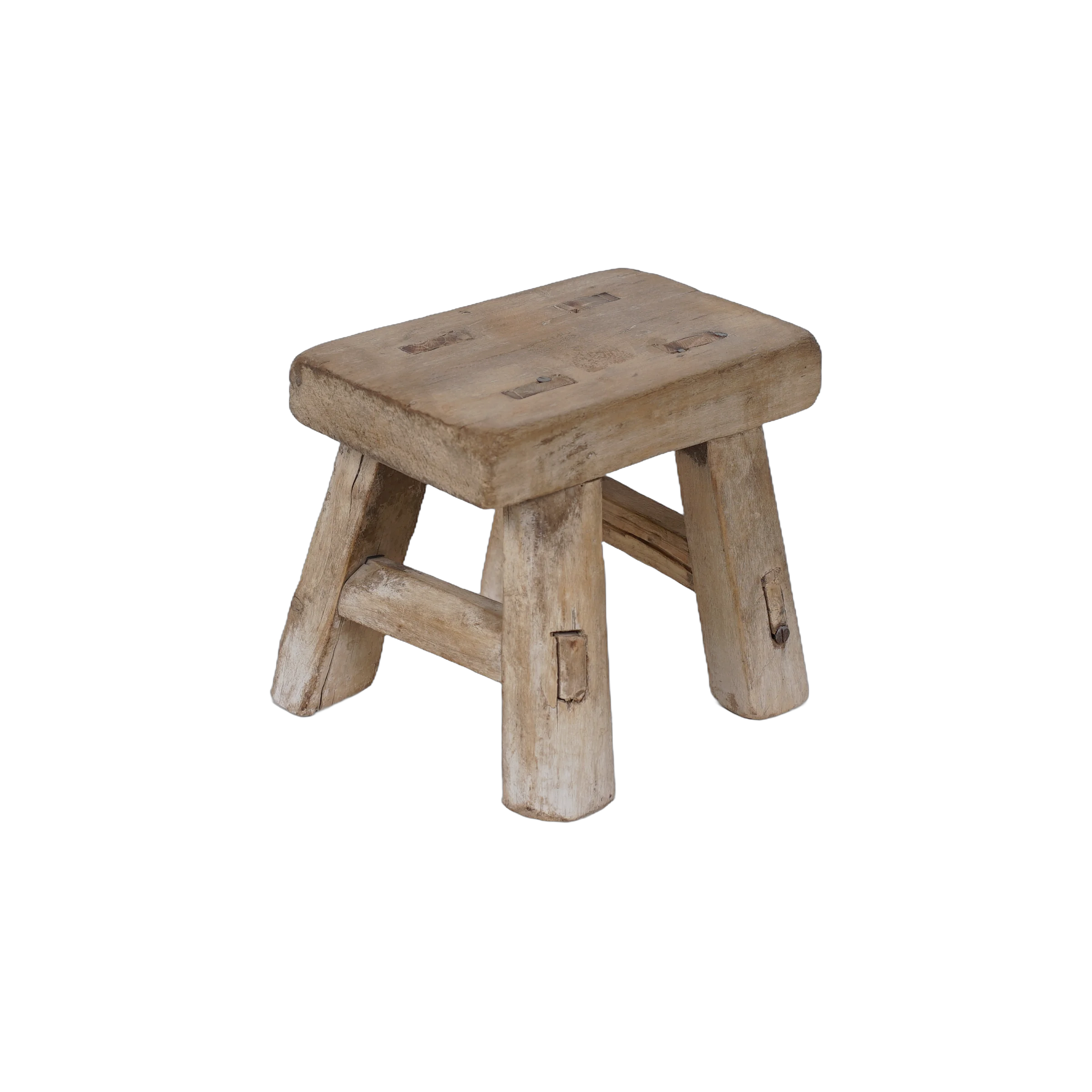 Nuo - Mini tabouret ancien en orme n°3 - vue 3