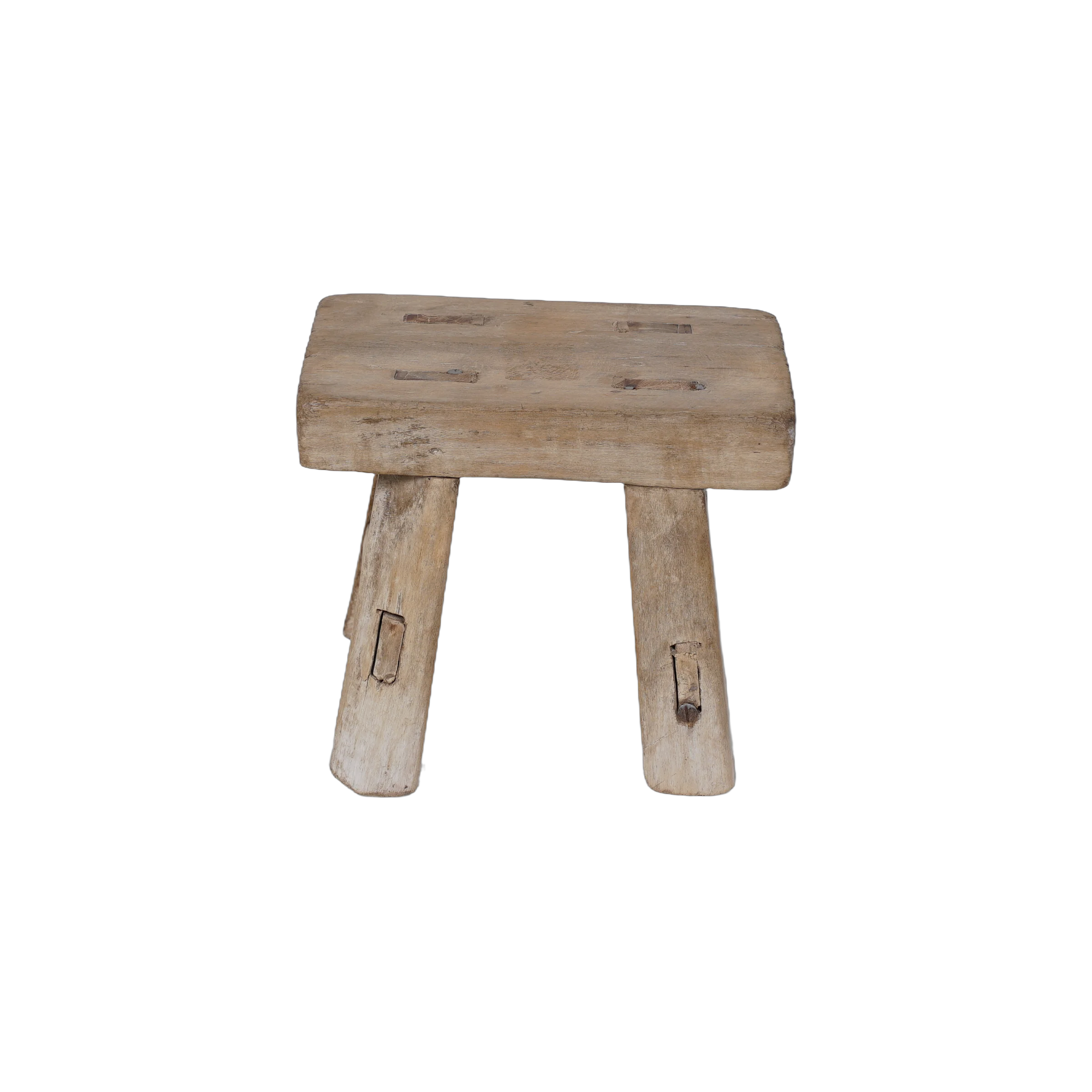 Nuo - Mini tabouret ancien en orme n°3 - vue 2