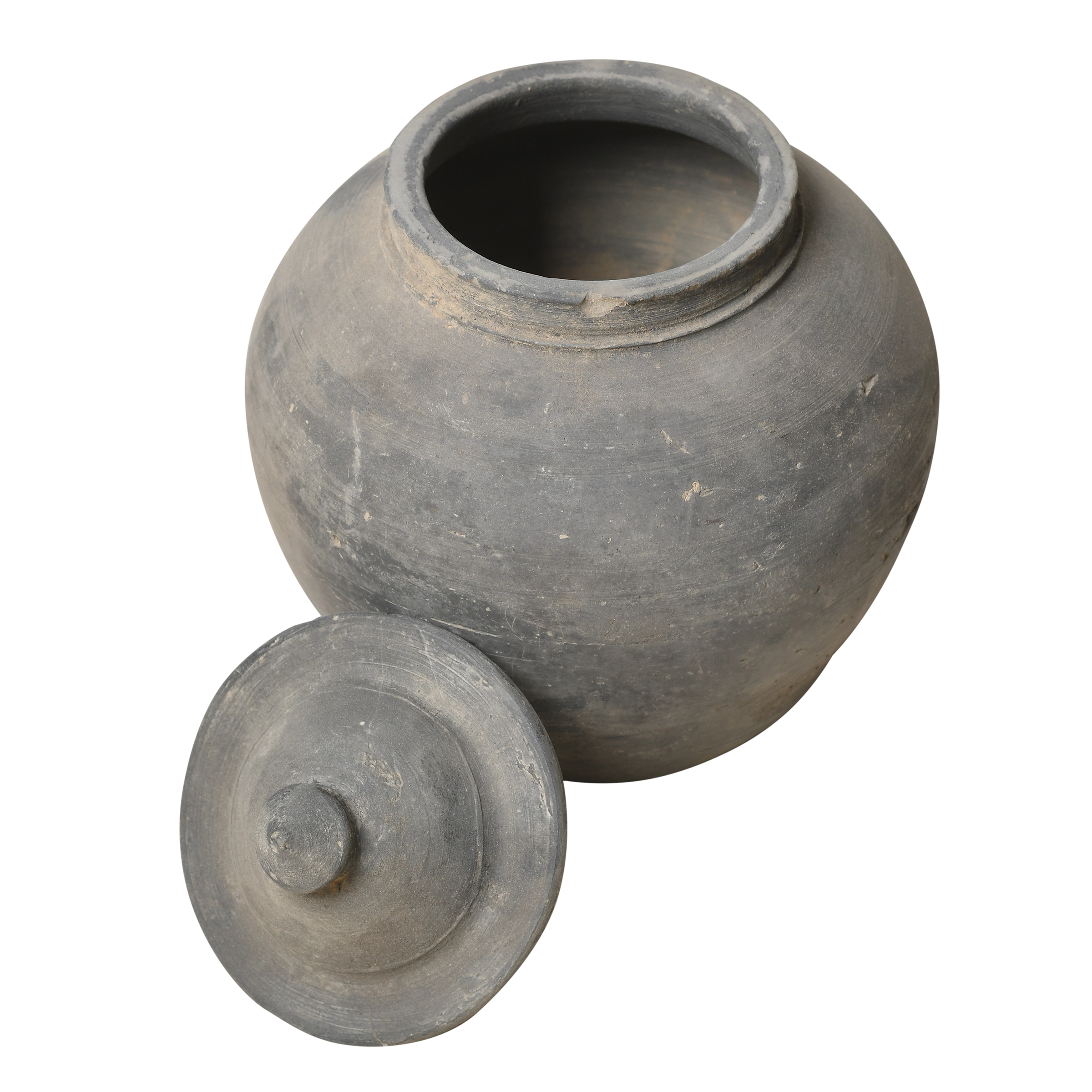 Yuxi - Pot utilitaire chinois gris à couvercle n°19 - vue 2