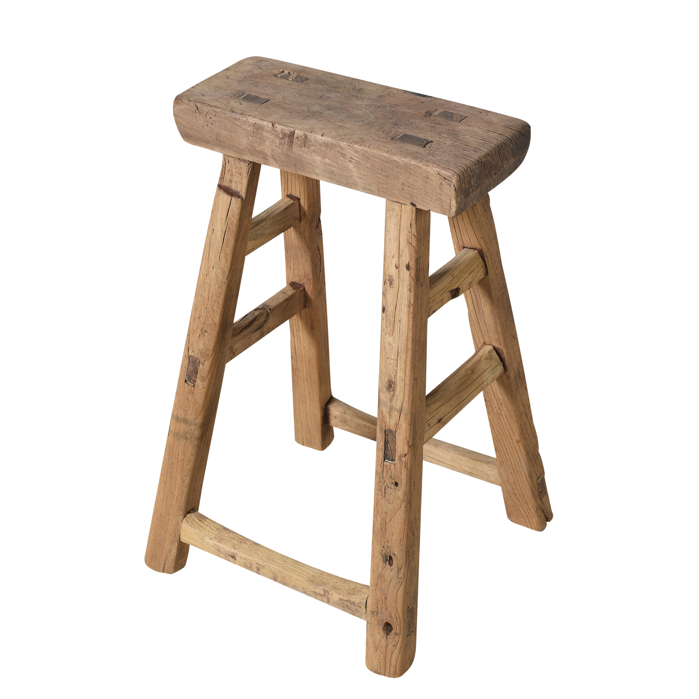 Zao - Tabouret chinois ancien en orme n°19 - vue 2