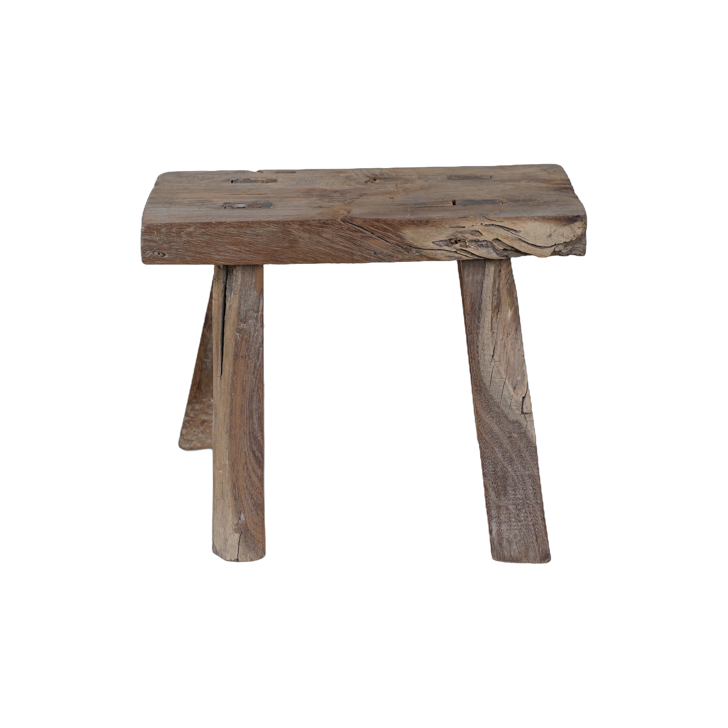 Nuo - Mini tabouret ancien en orme n°2 - vue 2