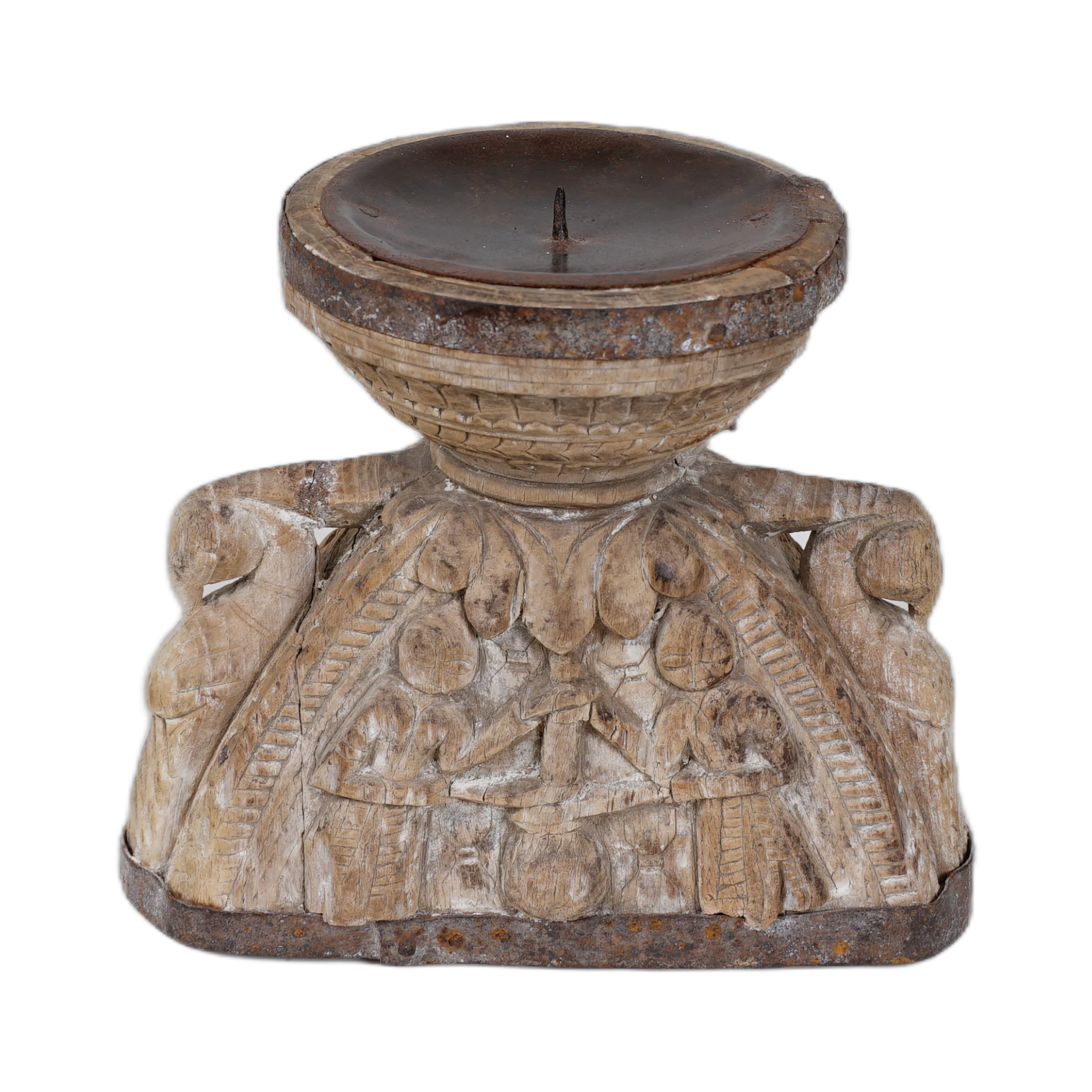 Bijni - Bougeoir en bois ancien n°2 - vue 4