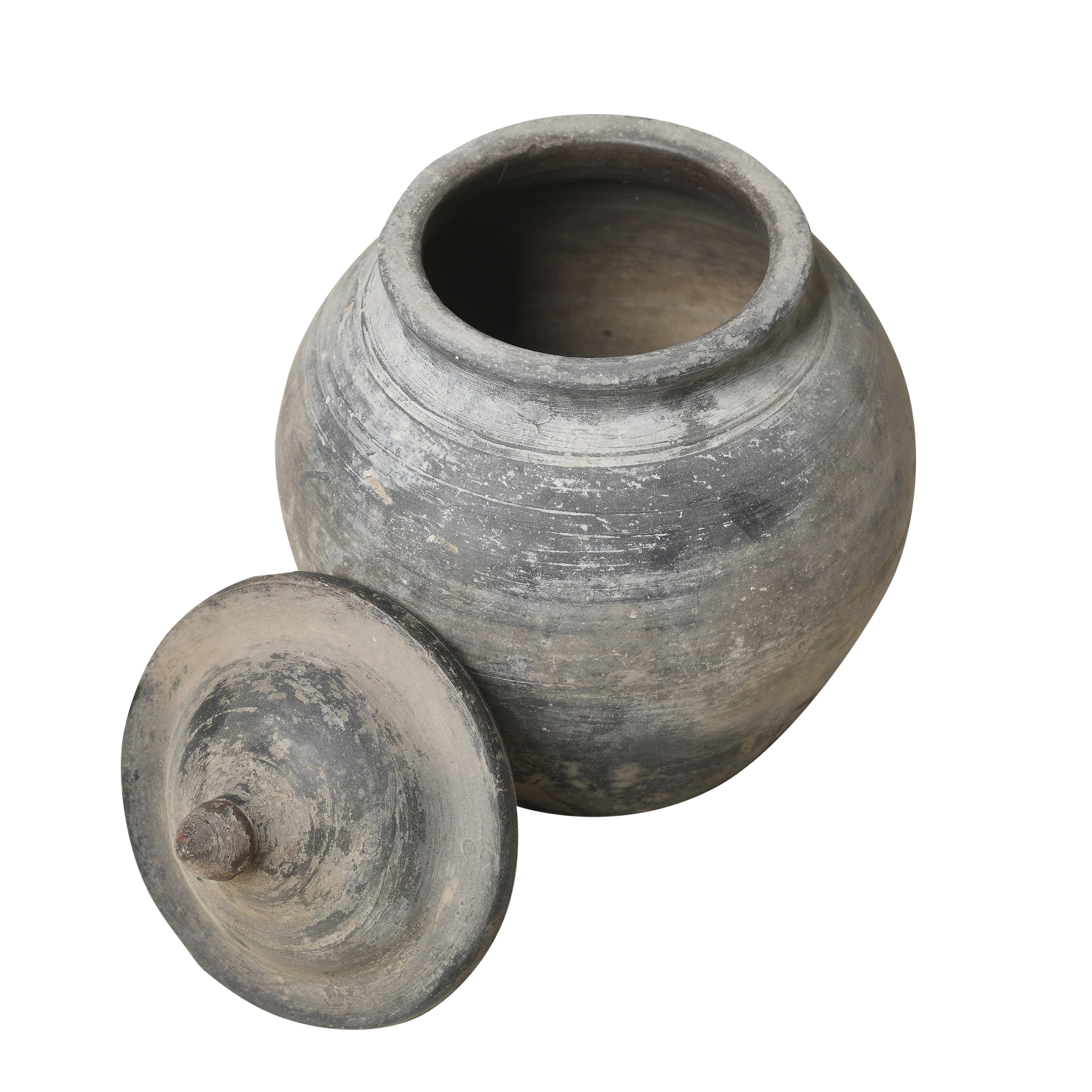 Yuxi - Pot utilitaire chinois gris à couvercle n°17 - vue 2