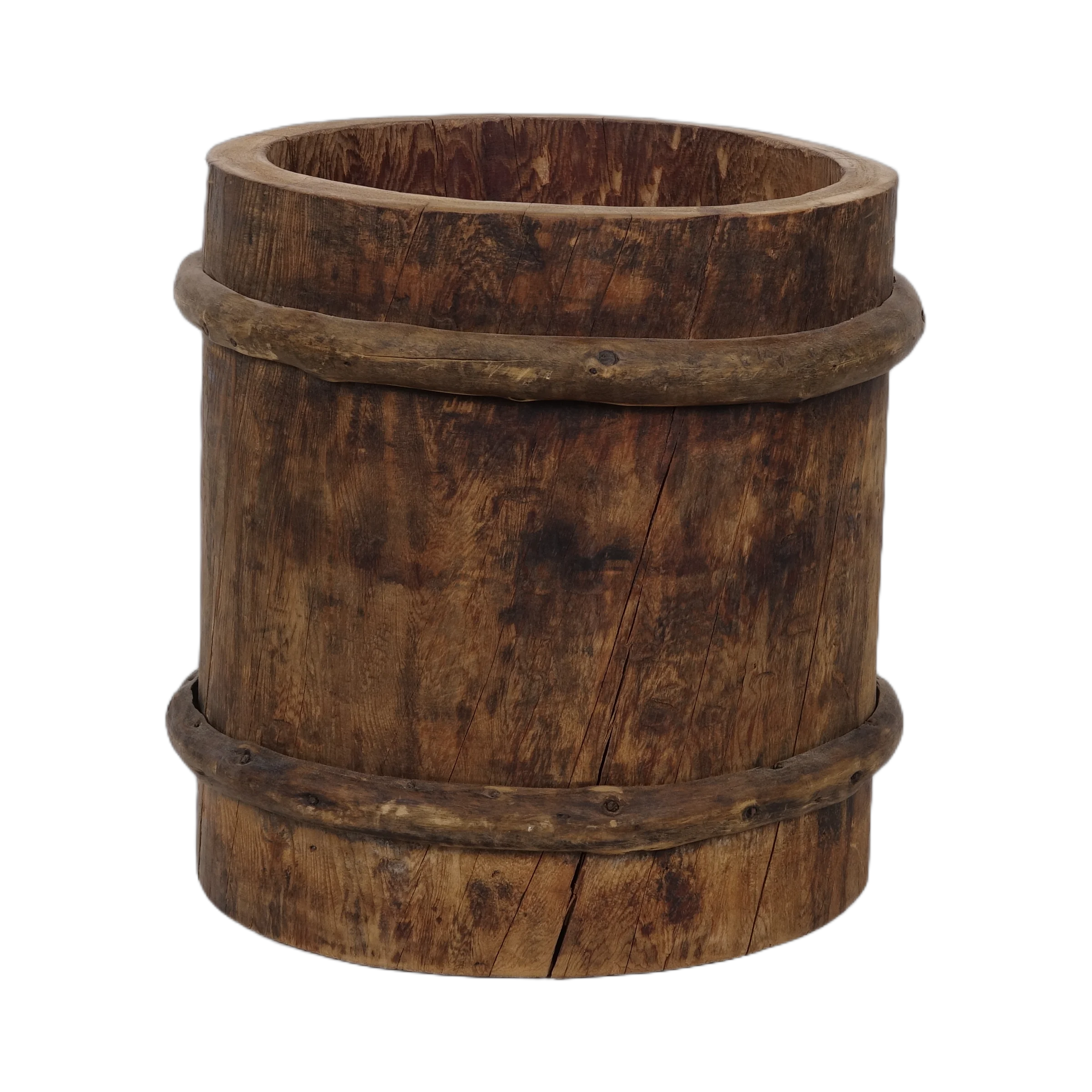 Shilou - Seau ancien en saule et pin n°3