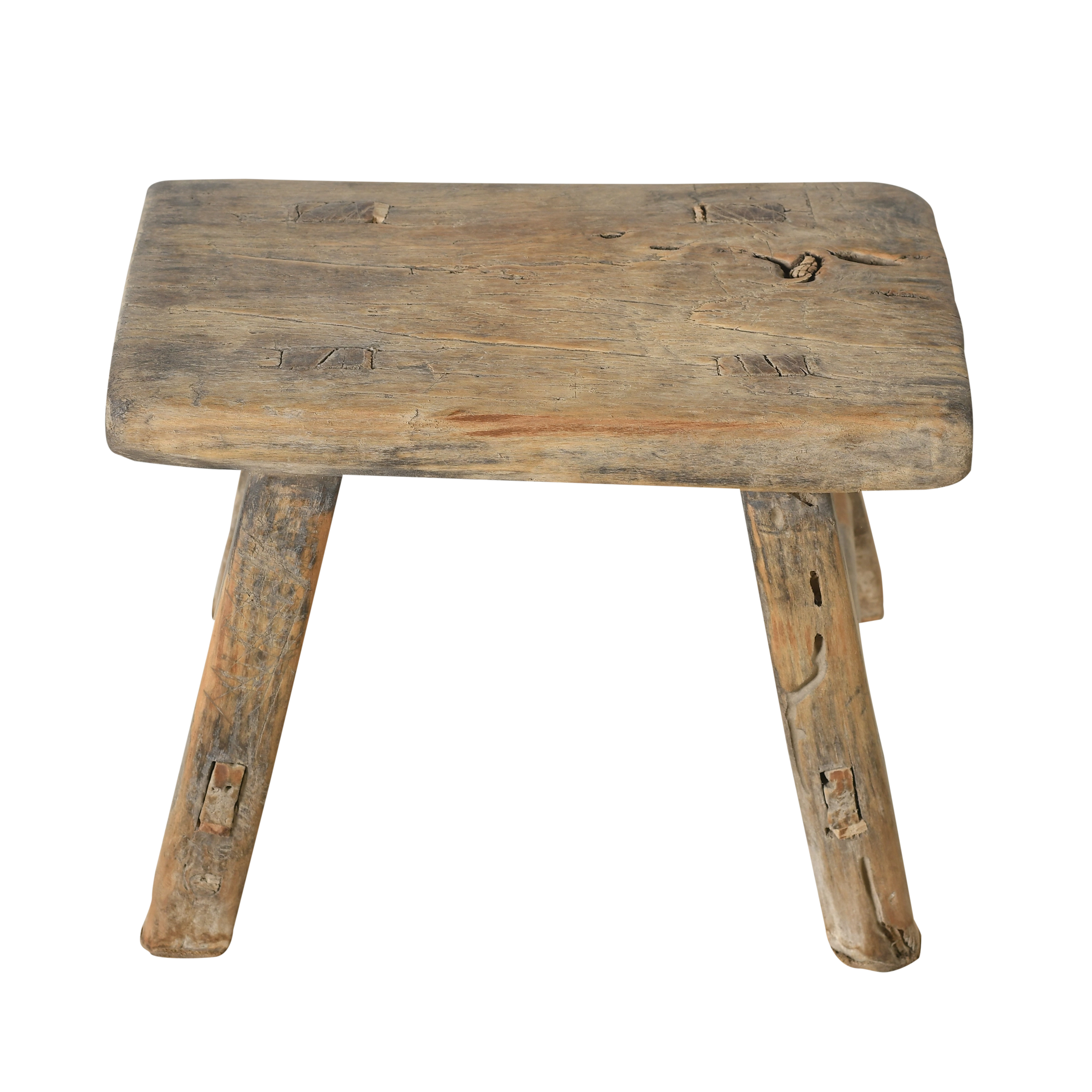 Nuo - Mini tabouret ancien en orme n°22