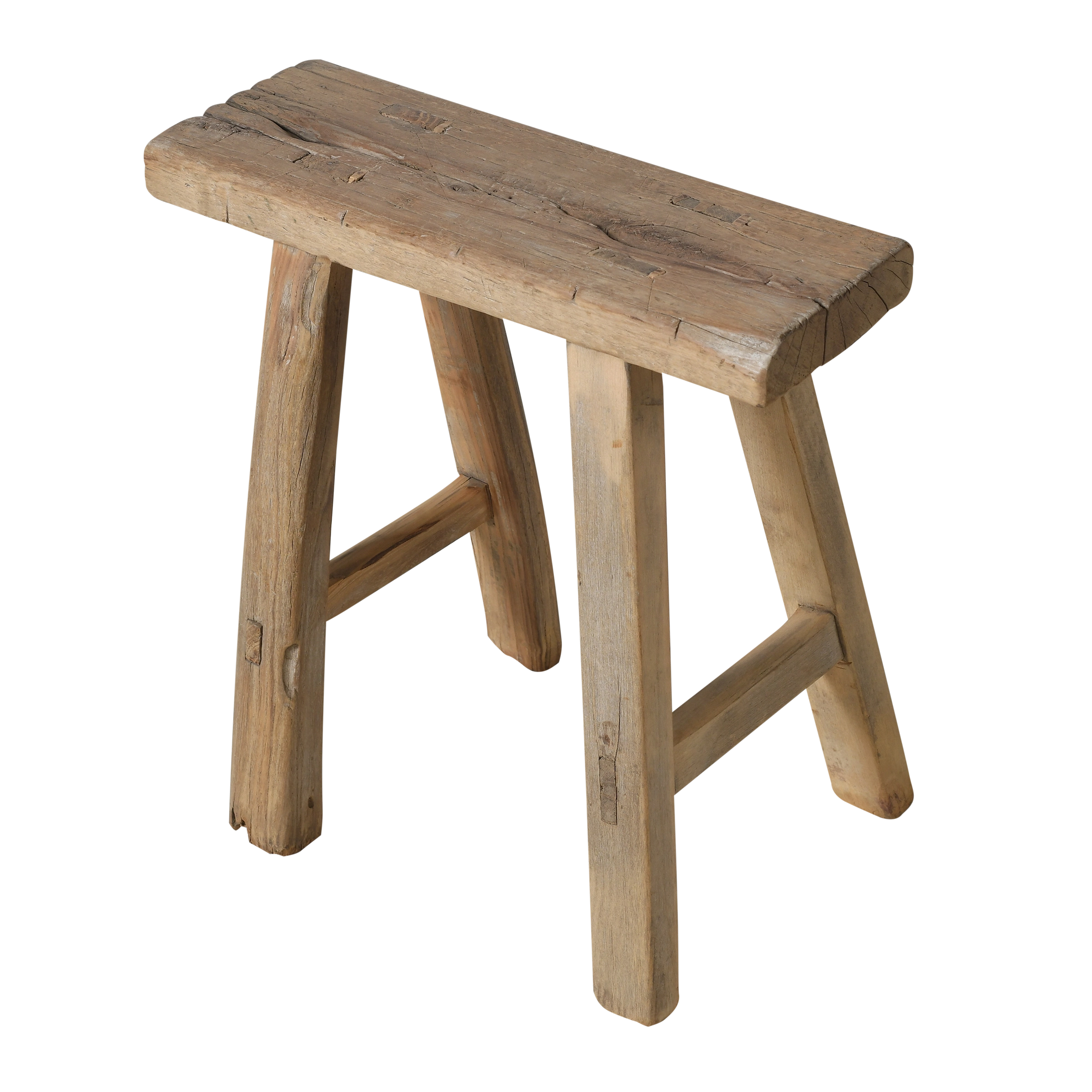 Zin - Tabouret chinois ancien en orme n°8 - vue 2