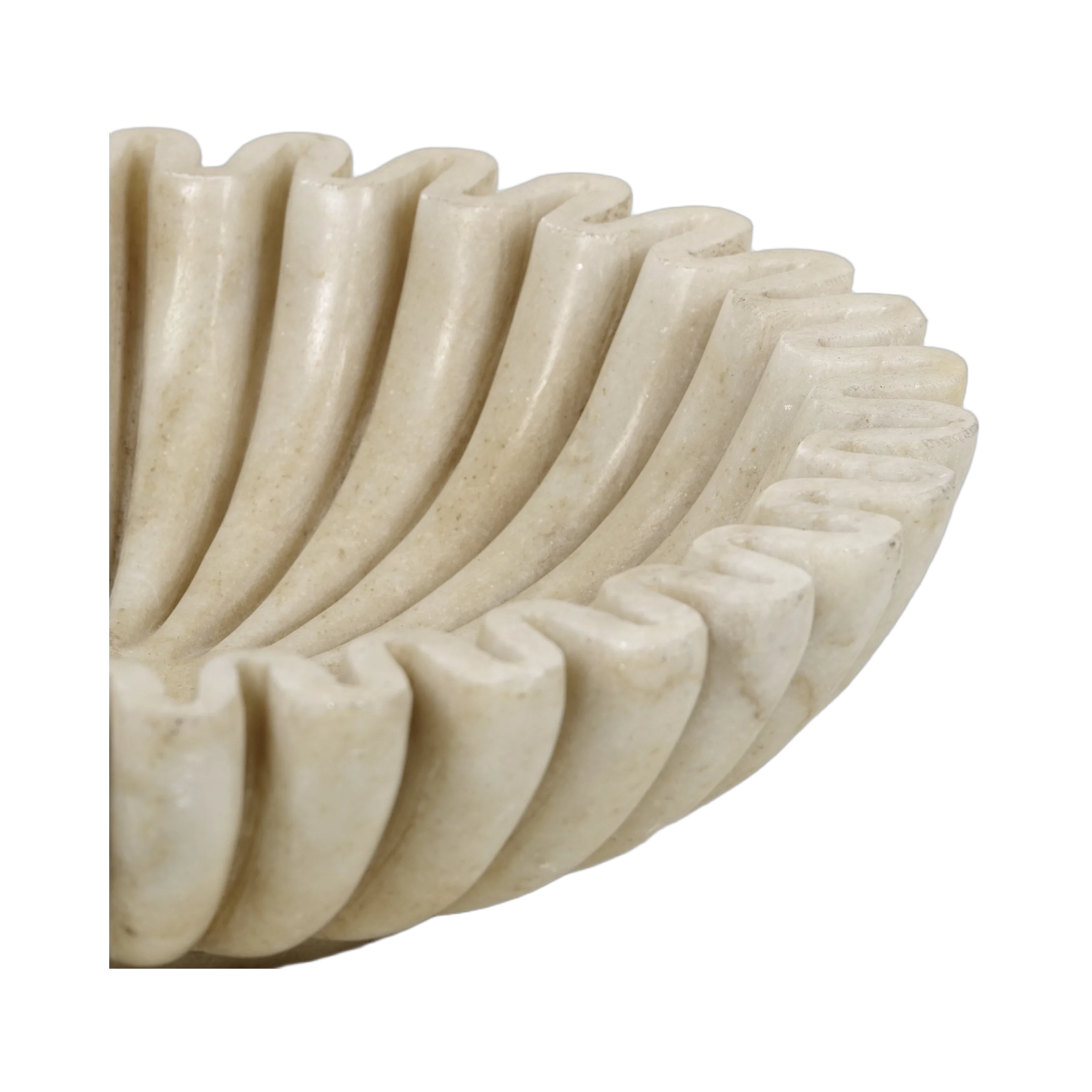 Makrana - Coupe en marbre blanc sculpté n°5