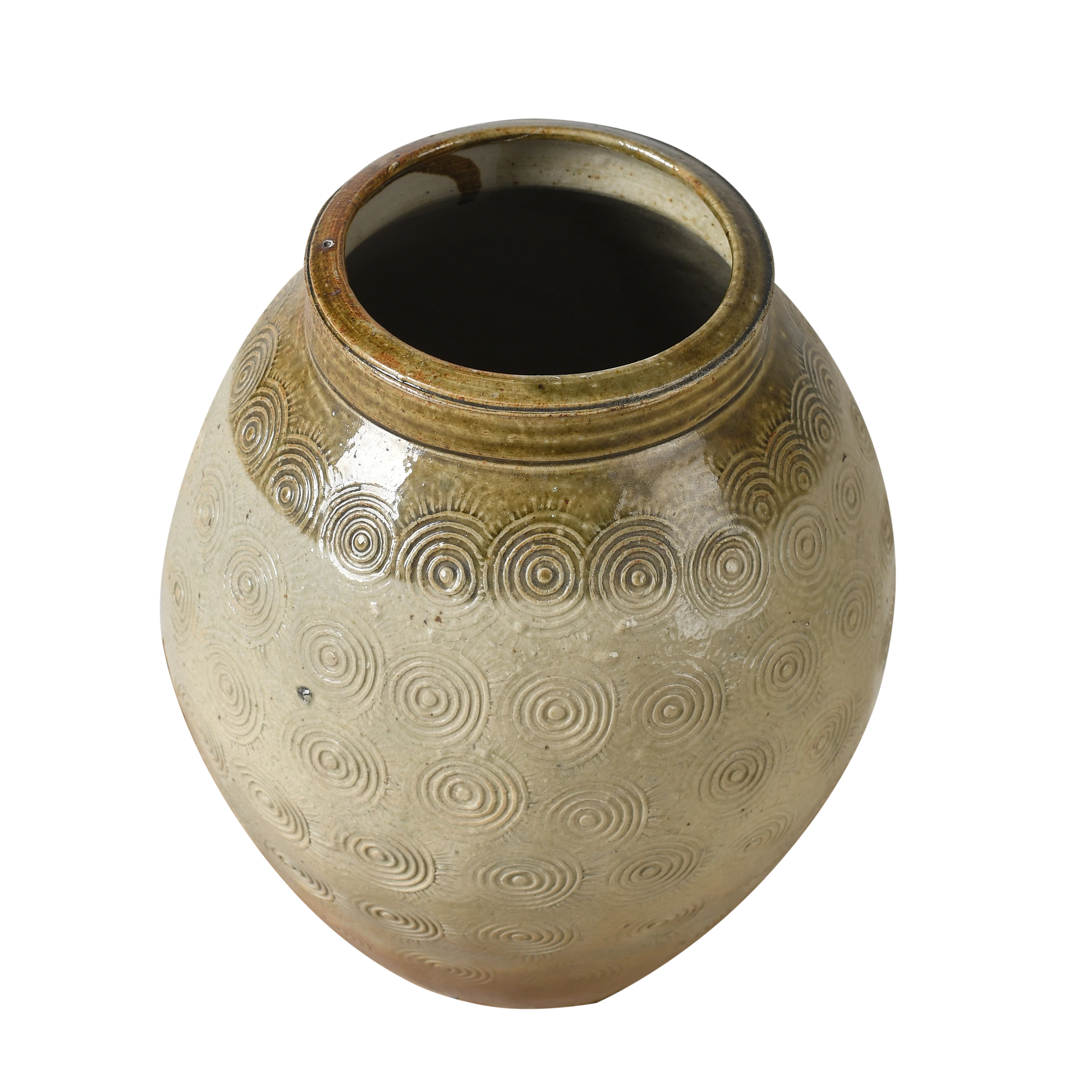 Zhenli – Pot ancien en grès à motifs concentriques n°9 - vue 2