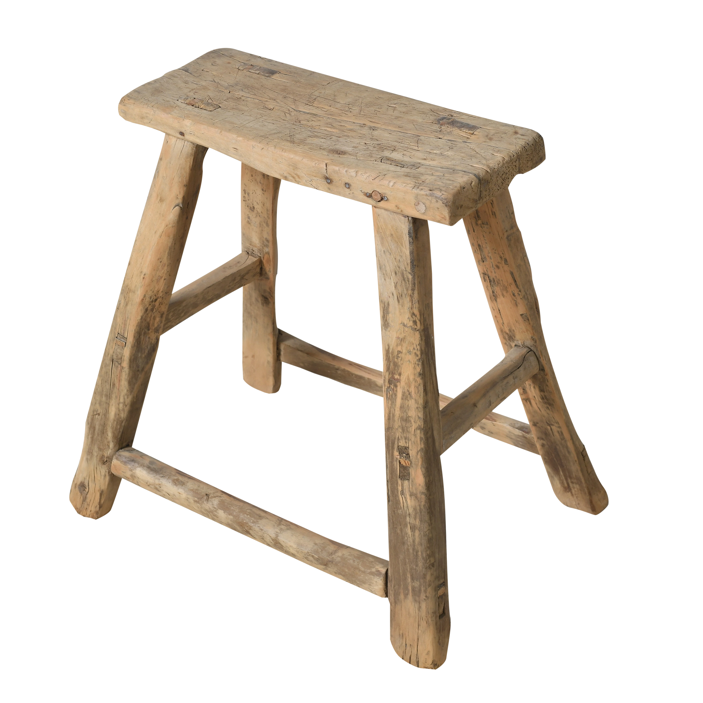 Zin - Tabouret chinois ancien en orme n°13 - vue 2