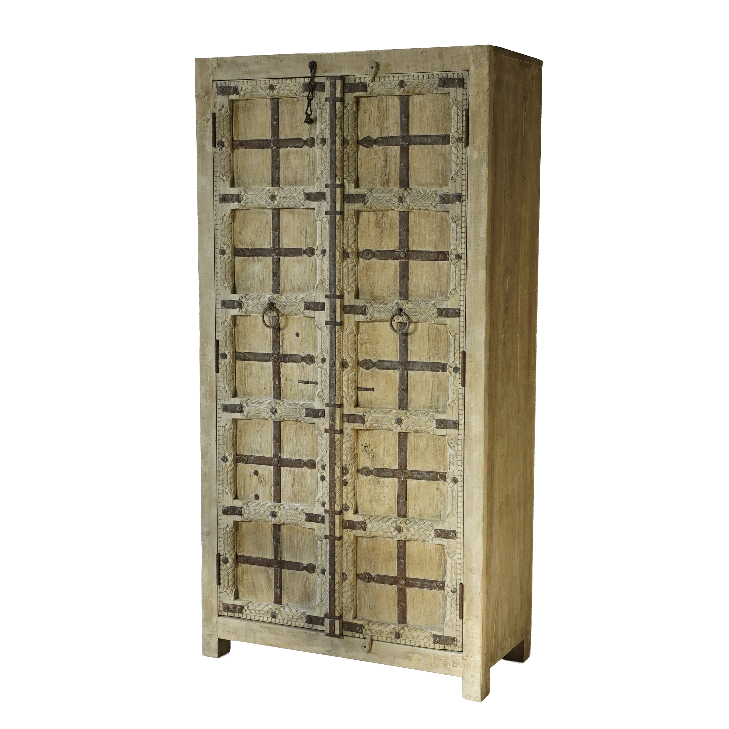 Almari - Armoire indienne en bois avec porte ancienne n°7