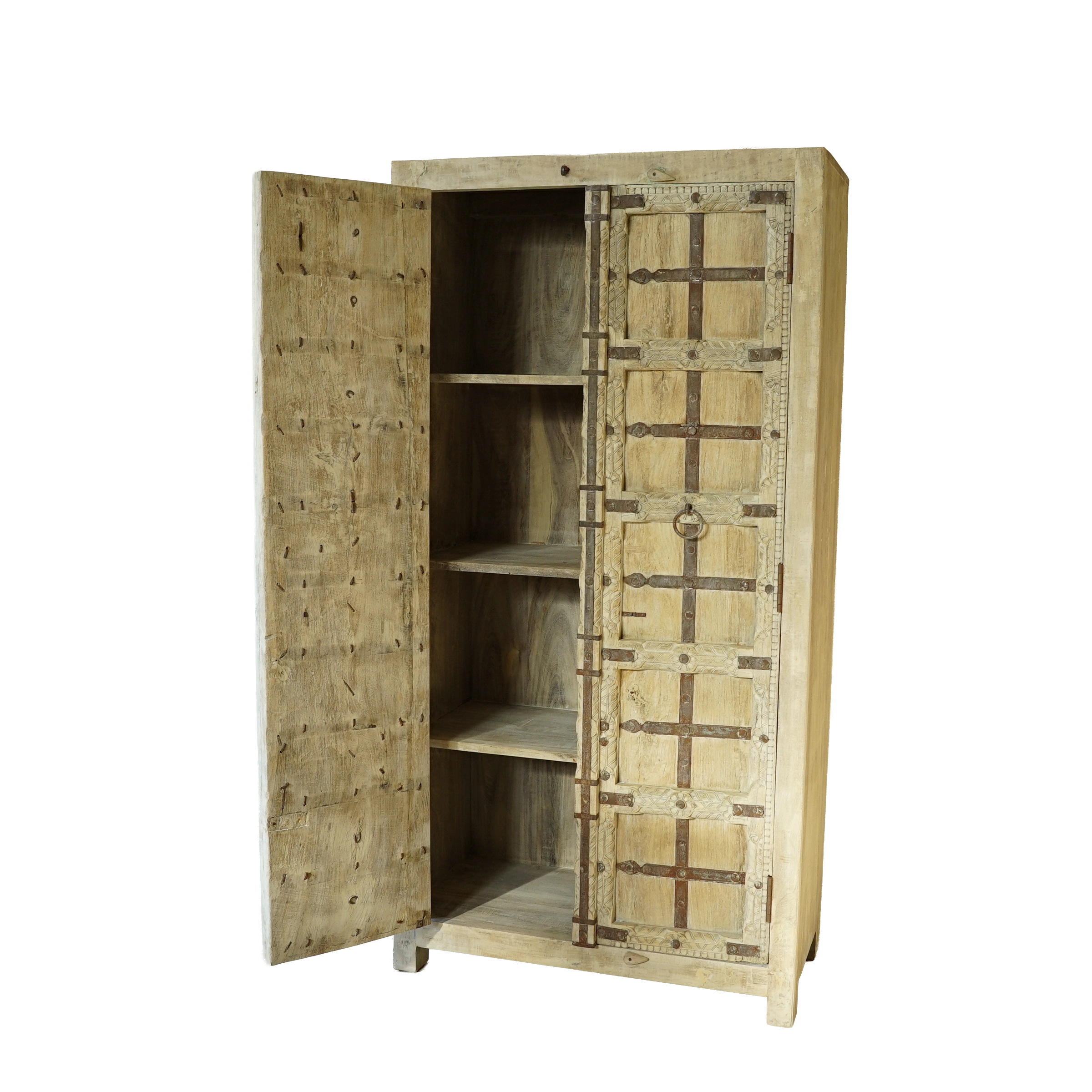 Almari - Armoire indienne en bois avec porte ancienne n°7