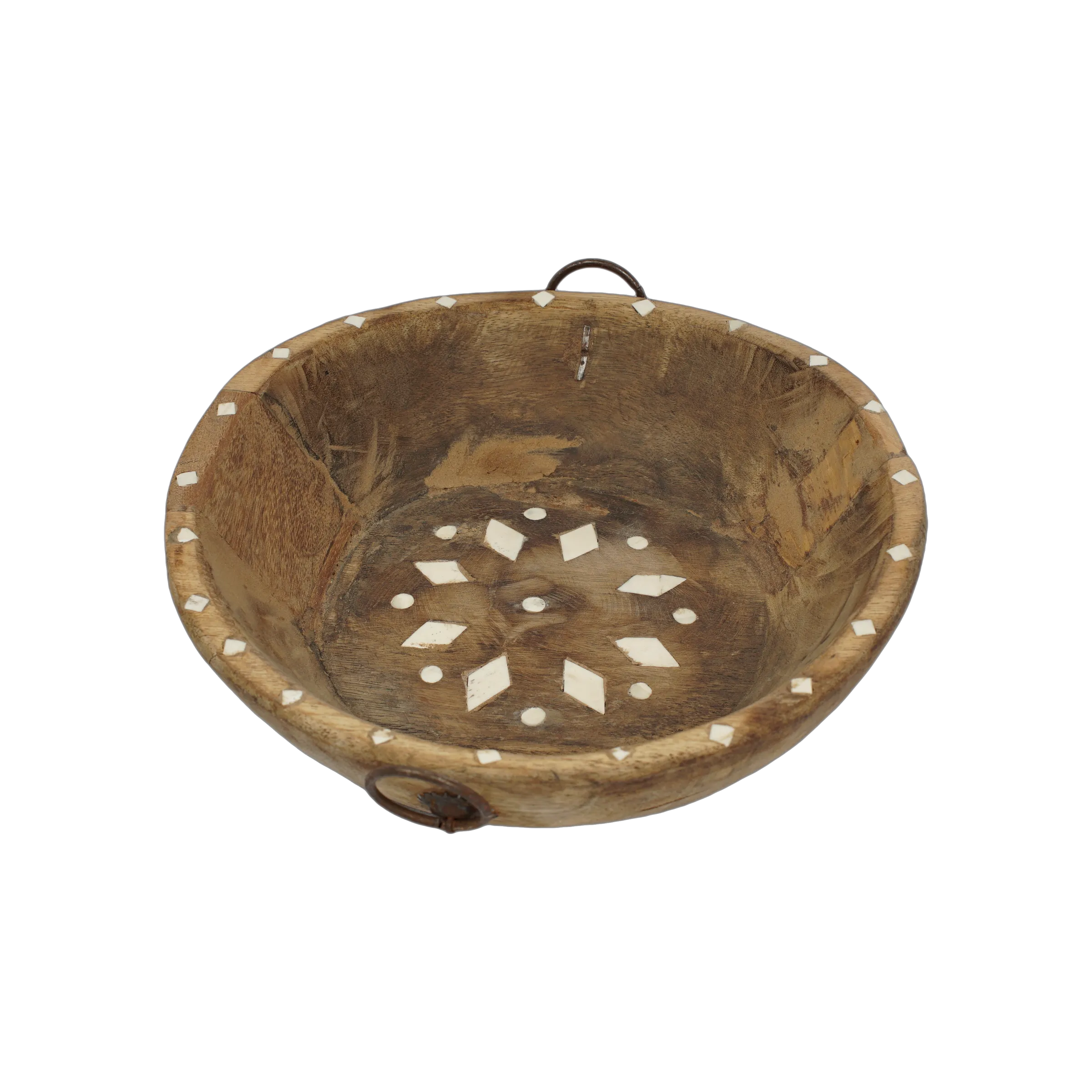 Ajawa - Corbeille en bois ancien et incrustations en os n°10 - vue 4