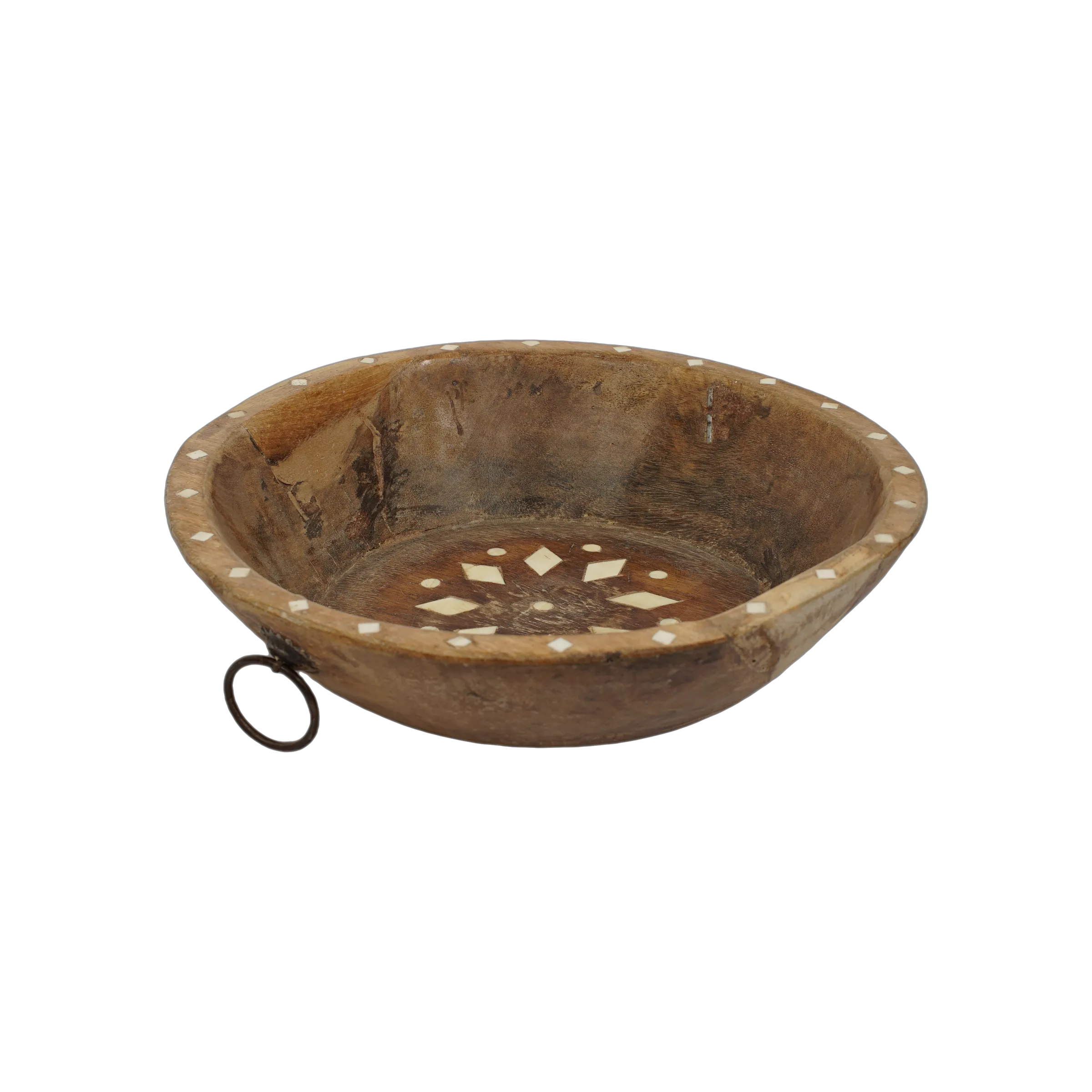 Ajawa - Corbeille en bois ancien et incrustations en os n°13 - vue 2