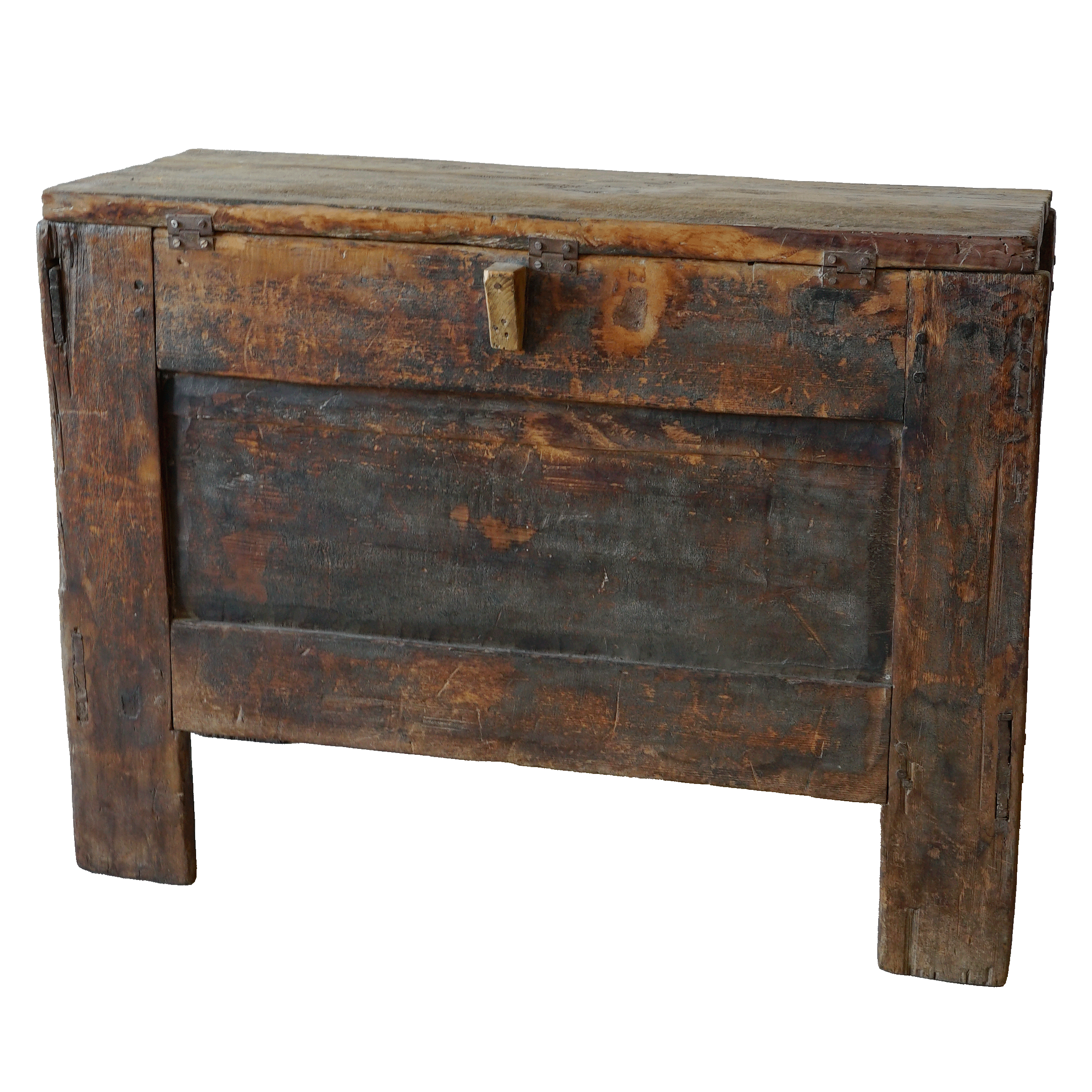 Nyemo - Ancien coffre tibétain peint