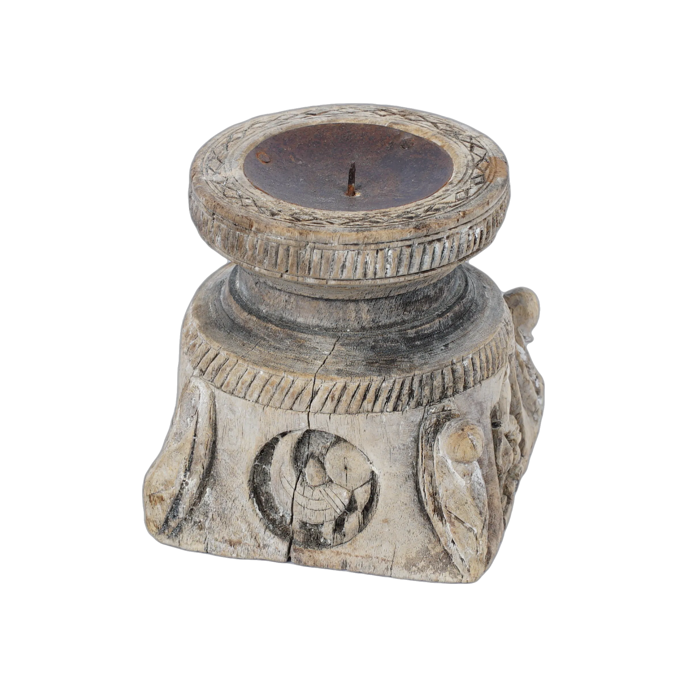 Bijani - Bougeoir en bois ancien n°104 - vue 2