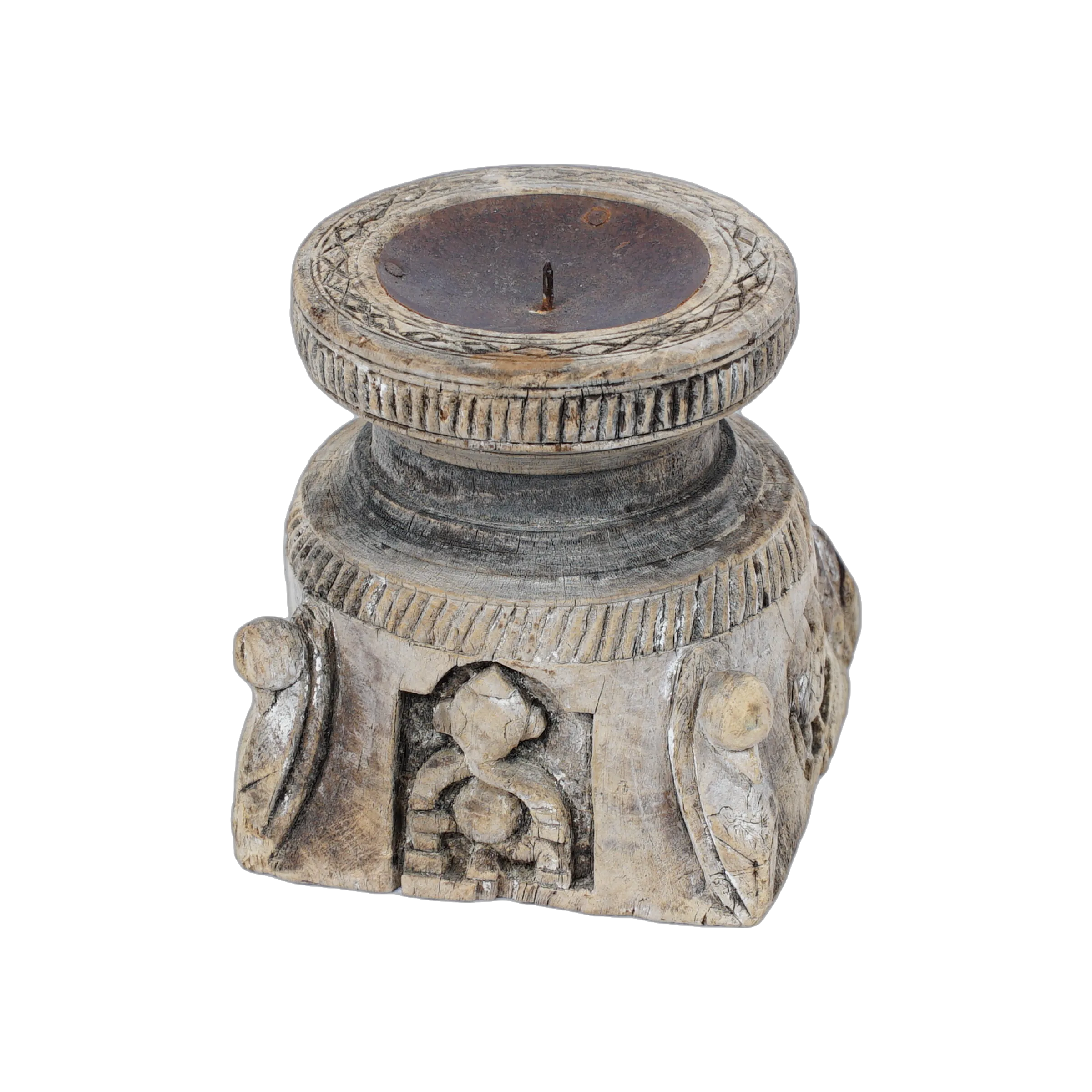 Bijani - Bougeoir en bois ancien n°104 - vue 3