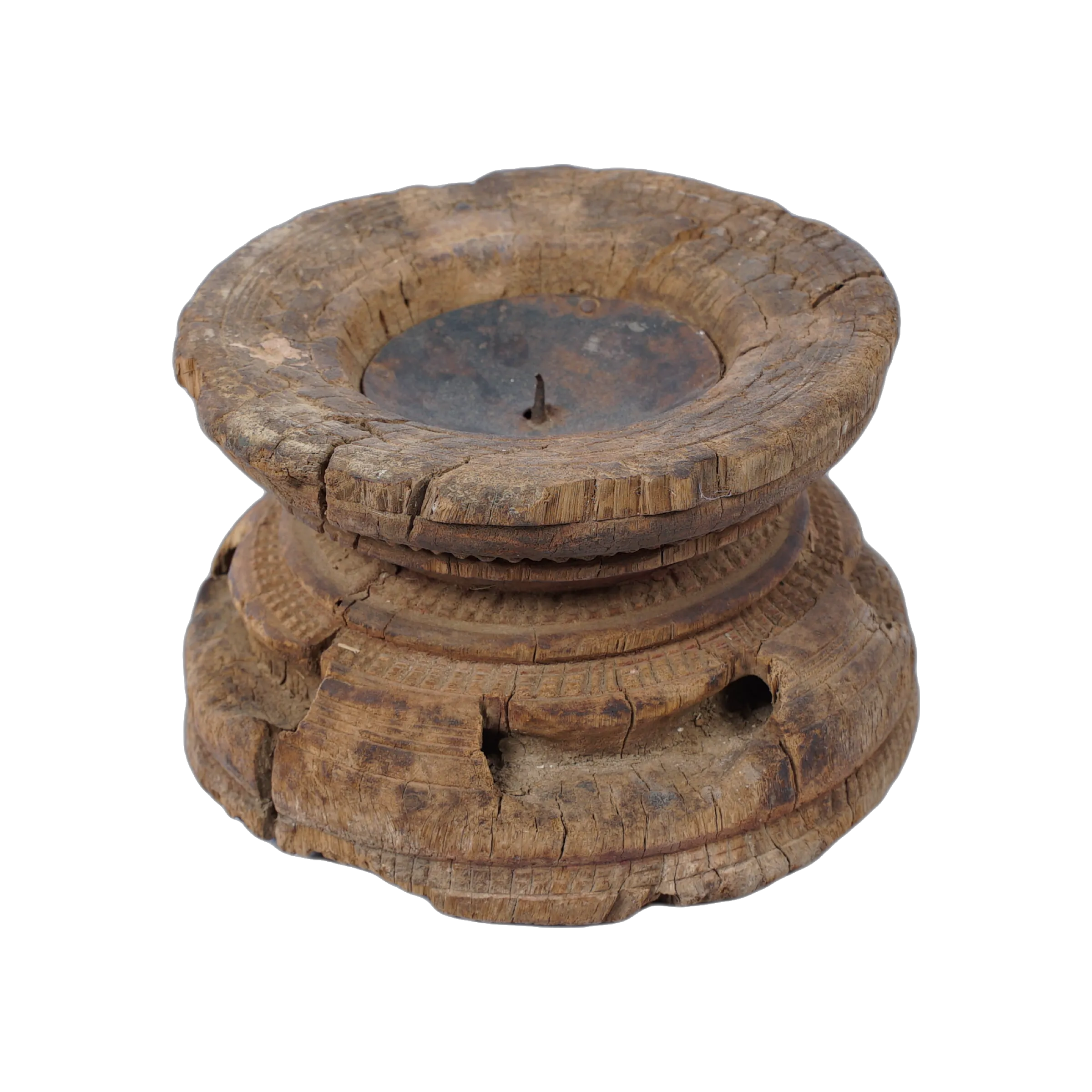 Bijani - Bougeoir en bois ancien n°106