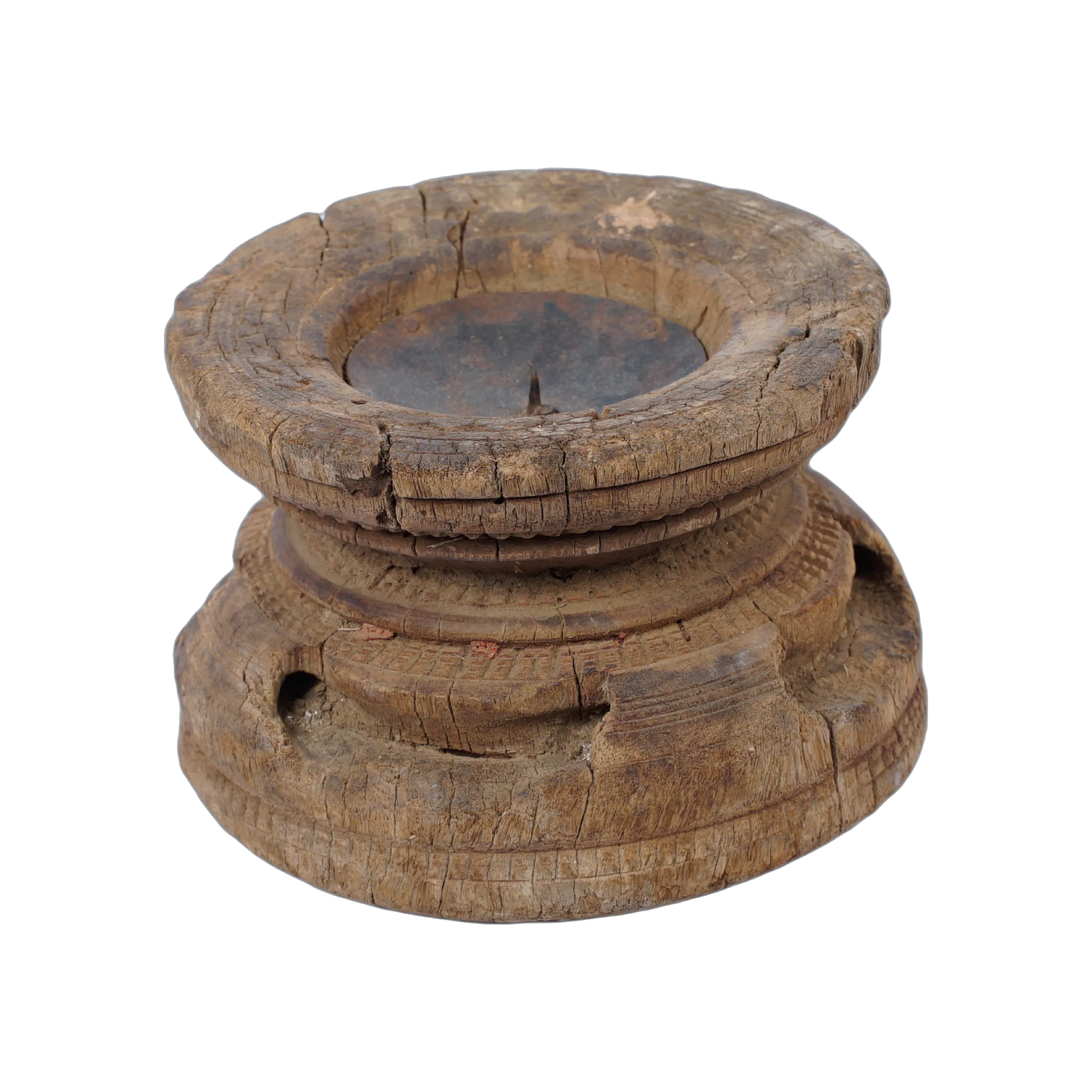 Bijani - Bougeoir en bois ancien n°106 - vue 2