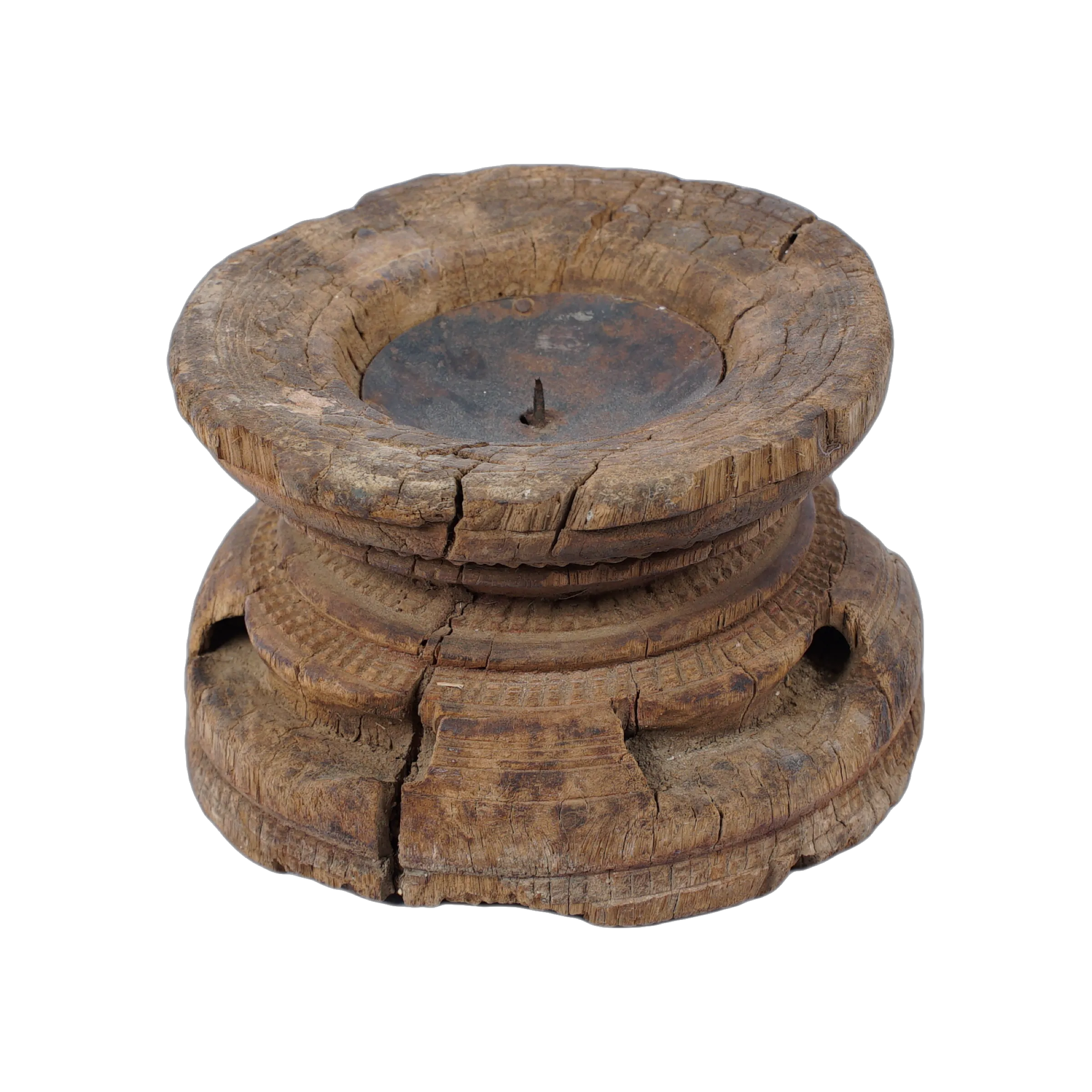 Bijani - Bougeoir en bois ancien n°106 - vue 4