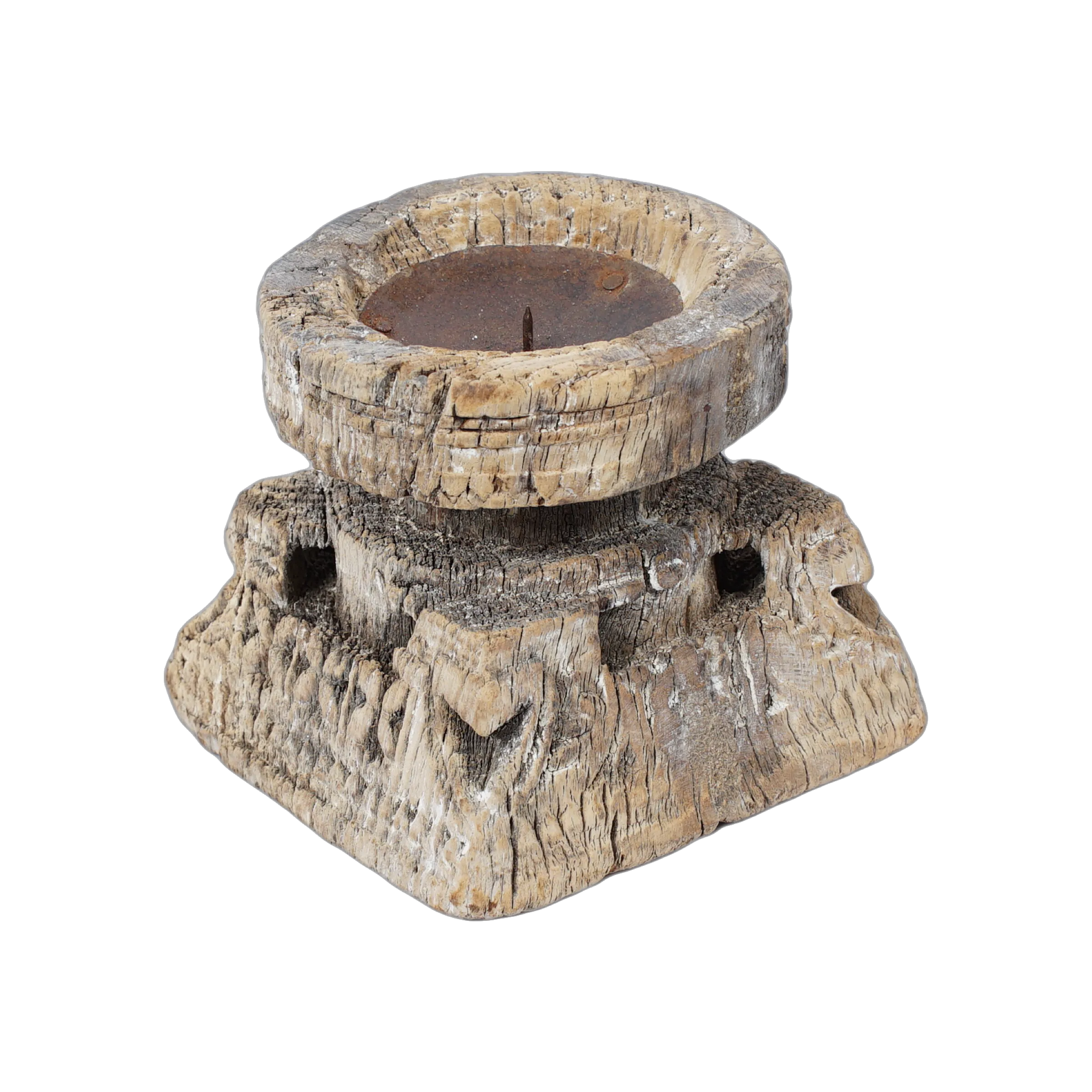 Bijani - Bougeoir en bois ancien n°107 - vue 2