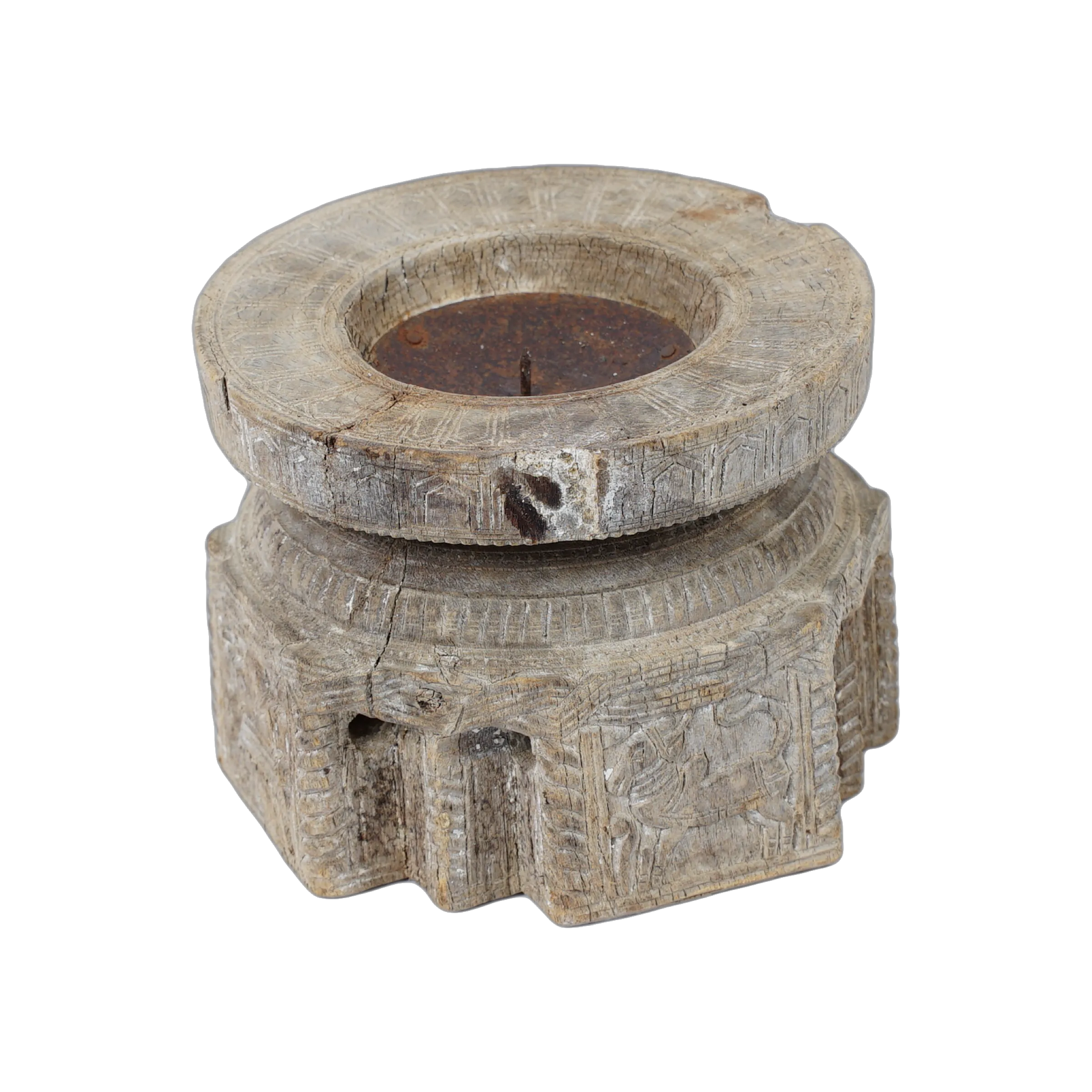 Bijani - Bougeoir en bois ancien n°108