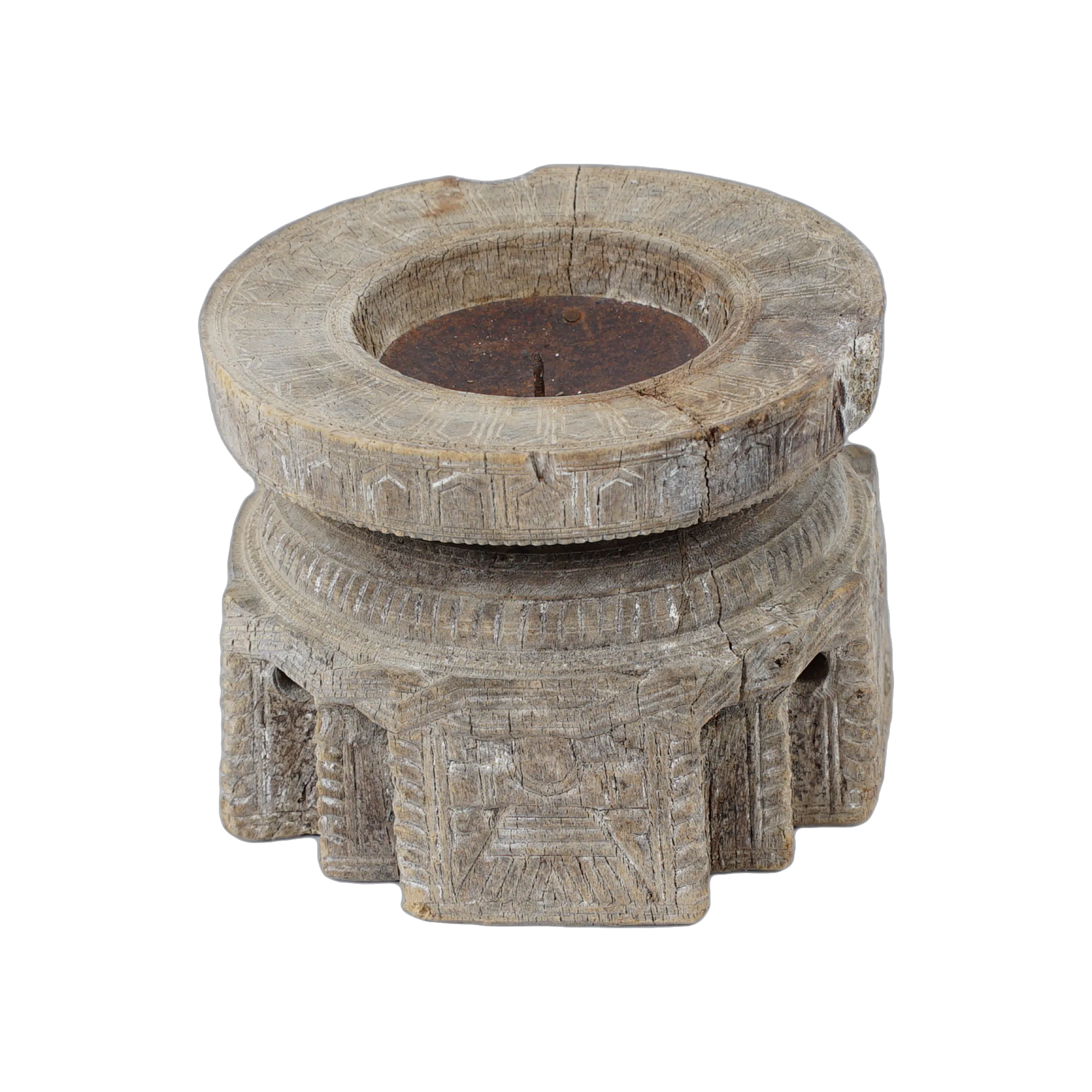 Bijani - Bougeoir en bois ancien n°108 - vue 4