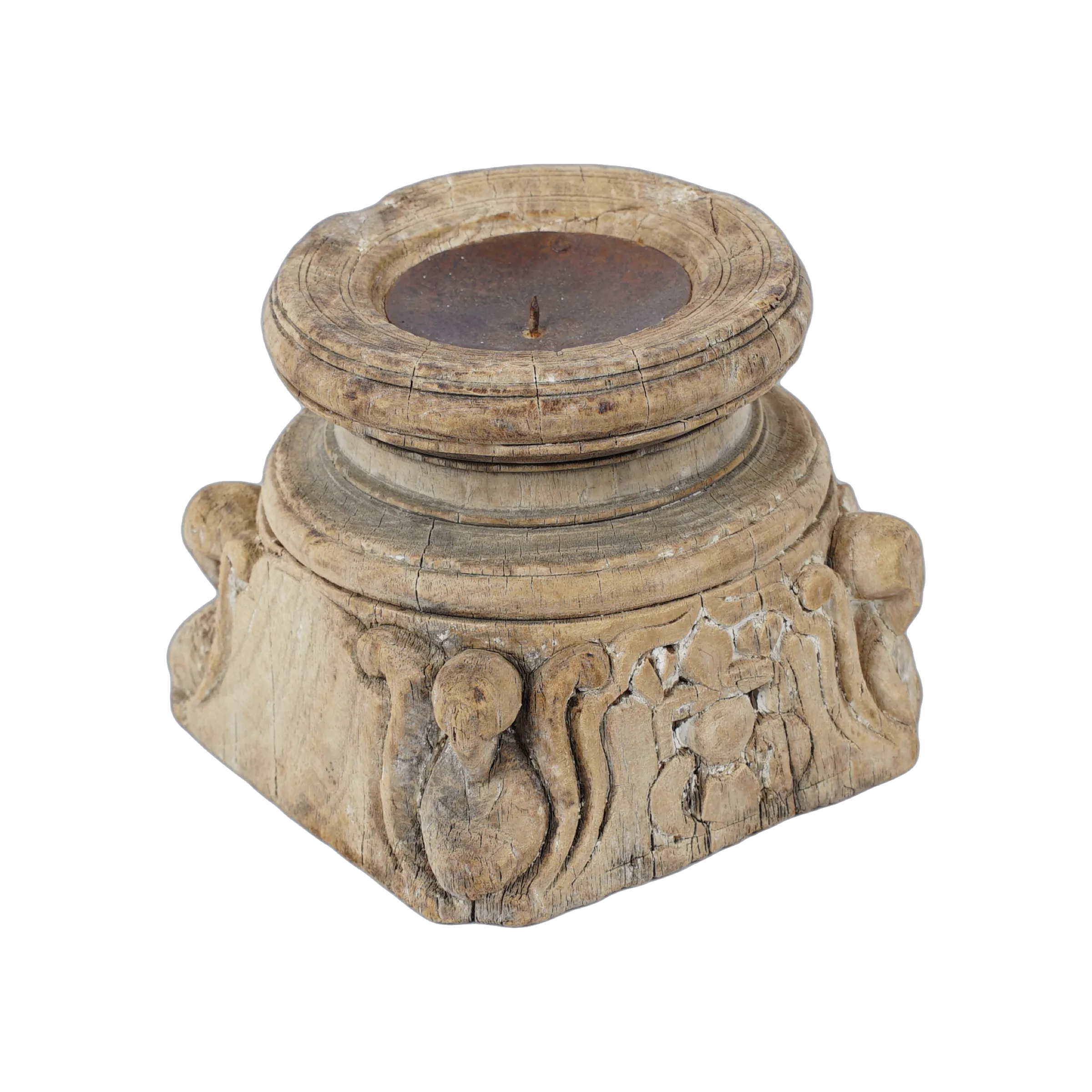 Bijani - Bougeoir en bois ancien n°111 - vue 4