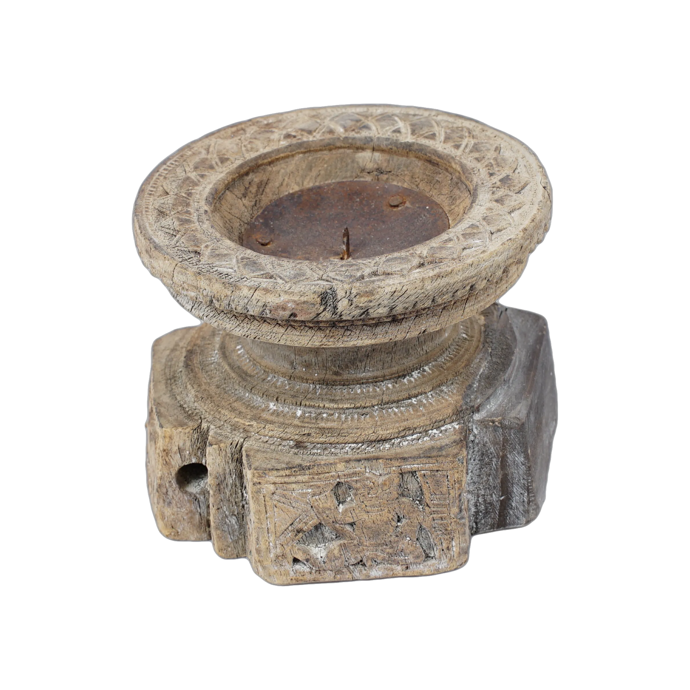 Bijani - Bougeoir en bois ancien n°112 - vue 2