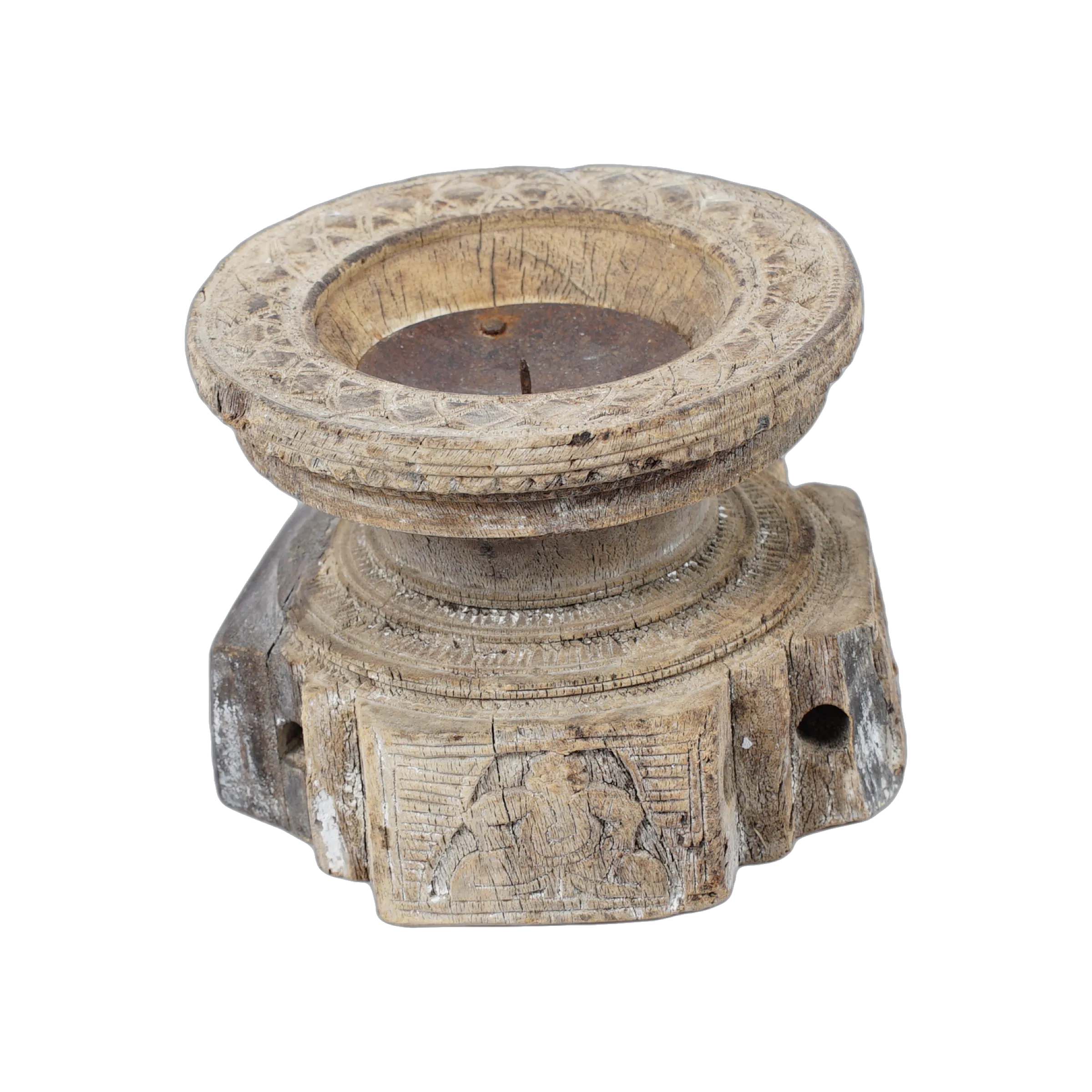 Bijani - Bougeoir en bois ancien n°112 - vue 4