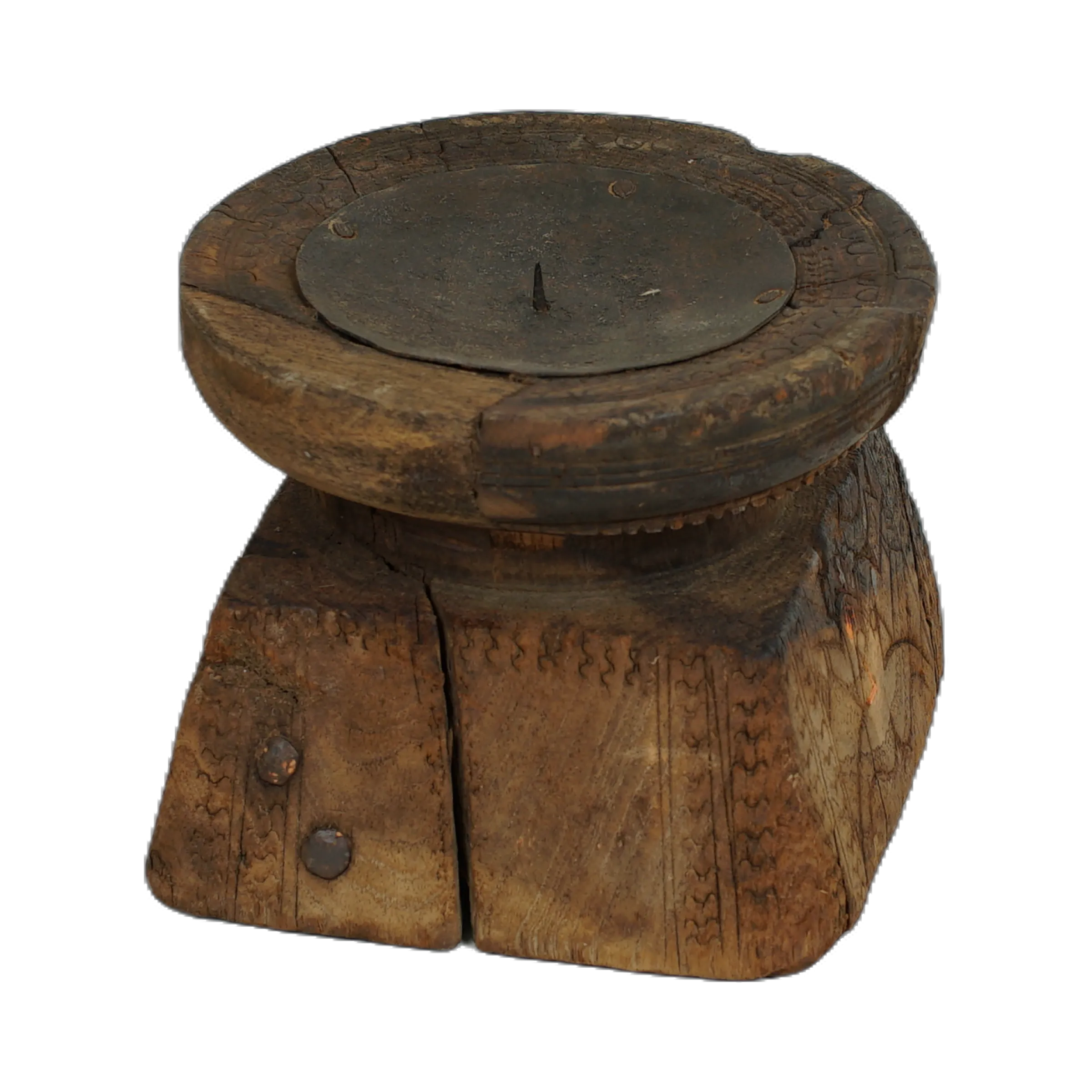 Bijani - Bougeoir en bois ancien n°78 - vue 3
