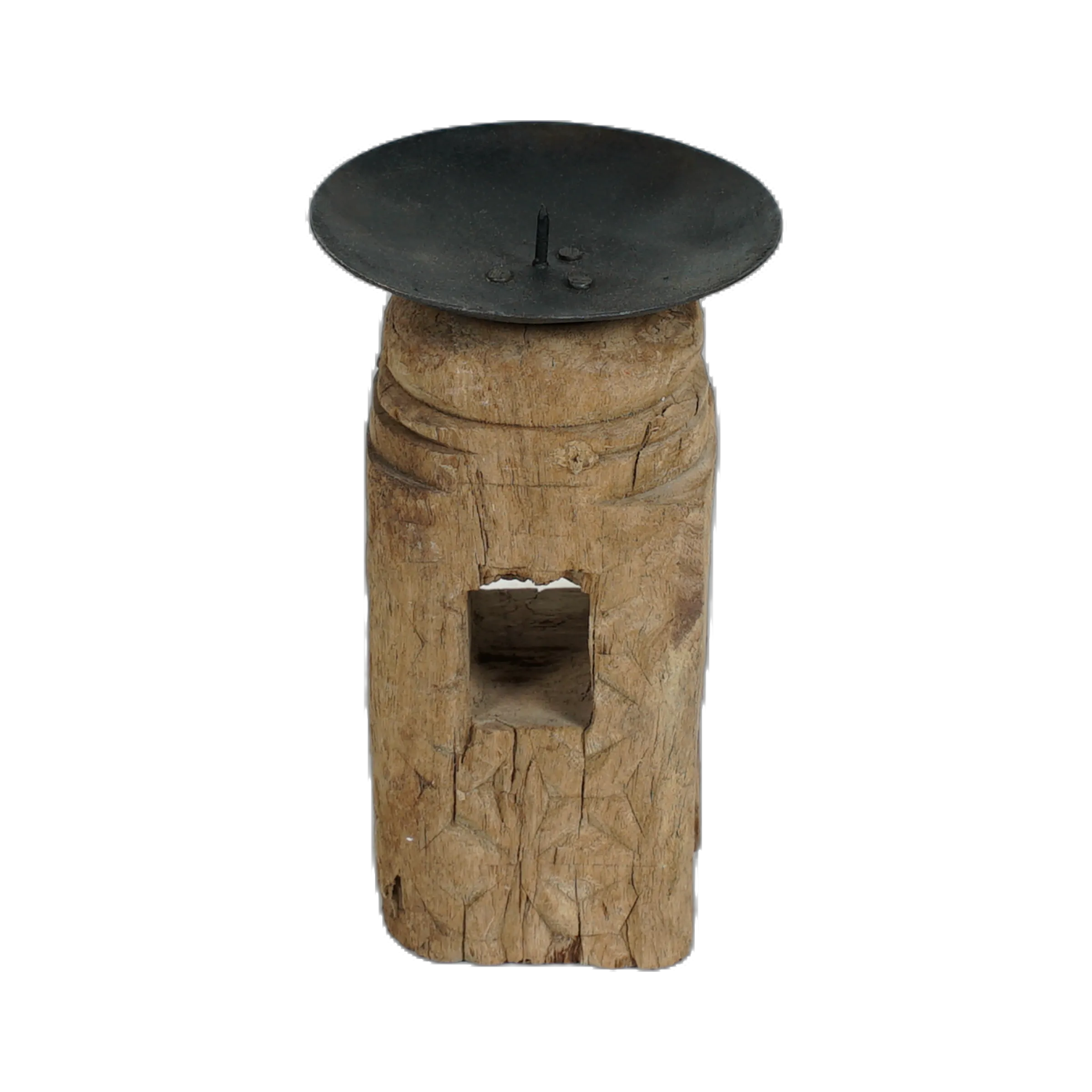 Chirag - Bougeoir sur pied en bois n°2 - vue 2