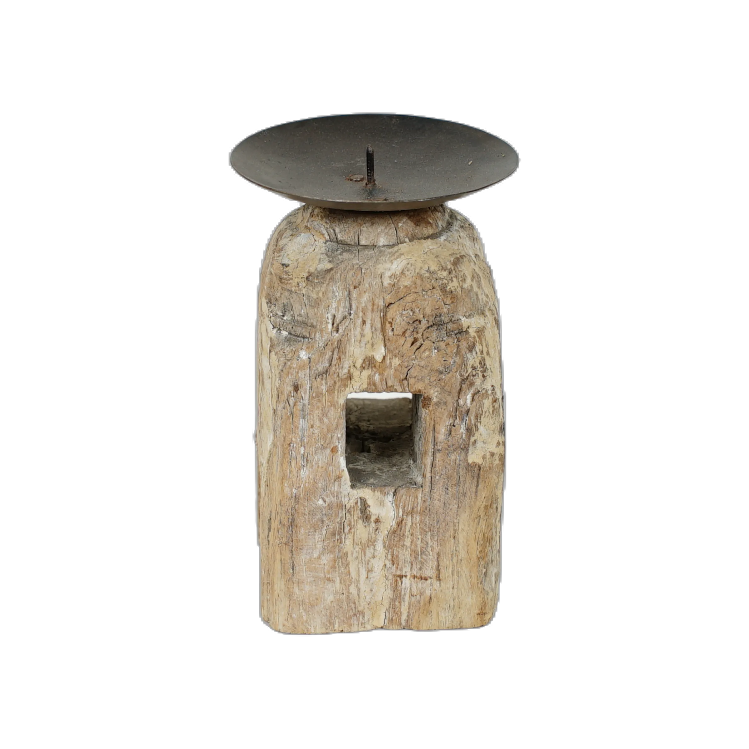 Chirag - Bougeoir sur pied en bois n°5