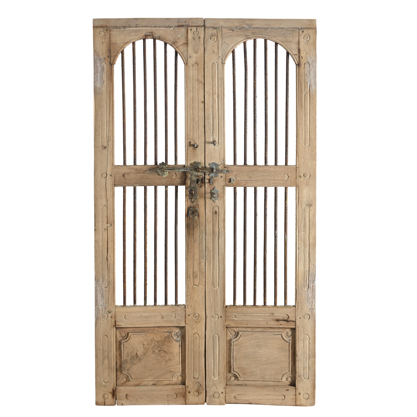 Sujasar - Carved Indian door with iron bars n°2