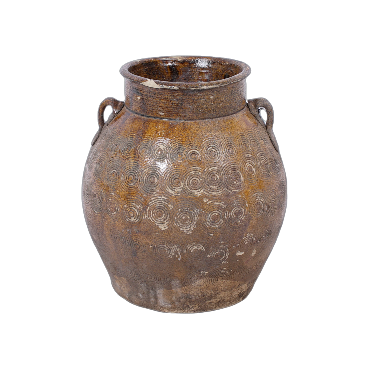 Zhenli – Pot ancien en grès à motifs concentriques n°15