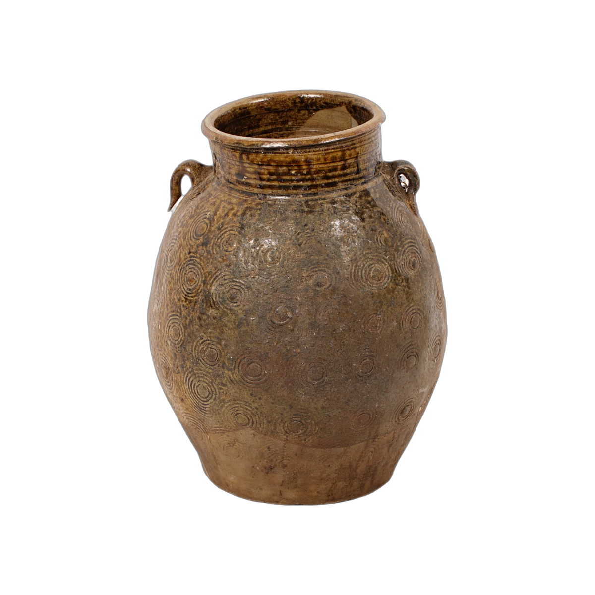 Zhenli – Pot ancien en grès à motifs concentriques n°16