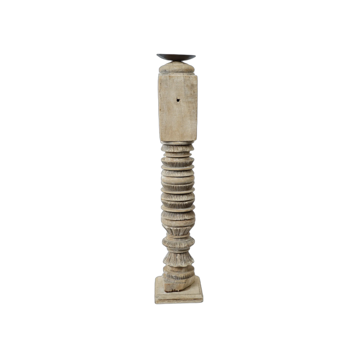 Rajvansh - Bougeoir ancien en bois n°63 - vue 4