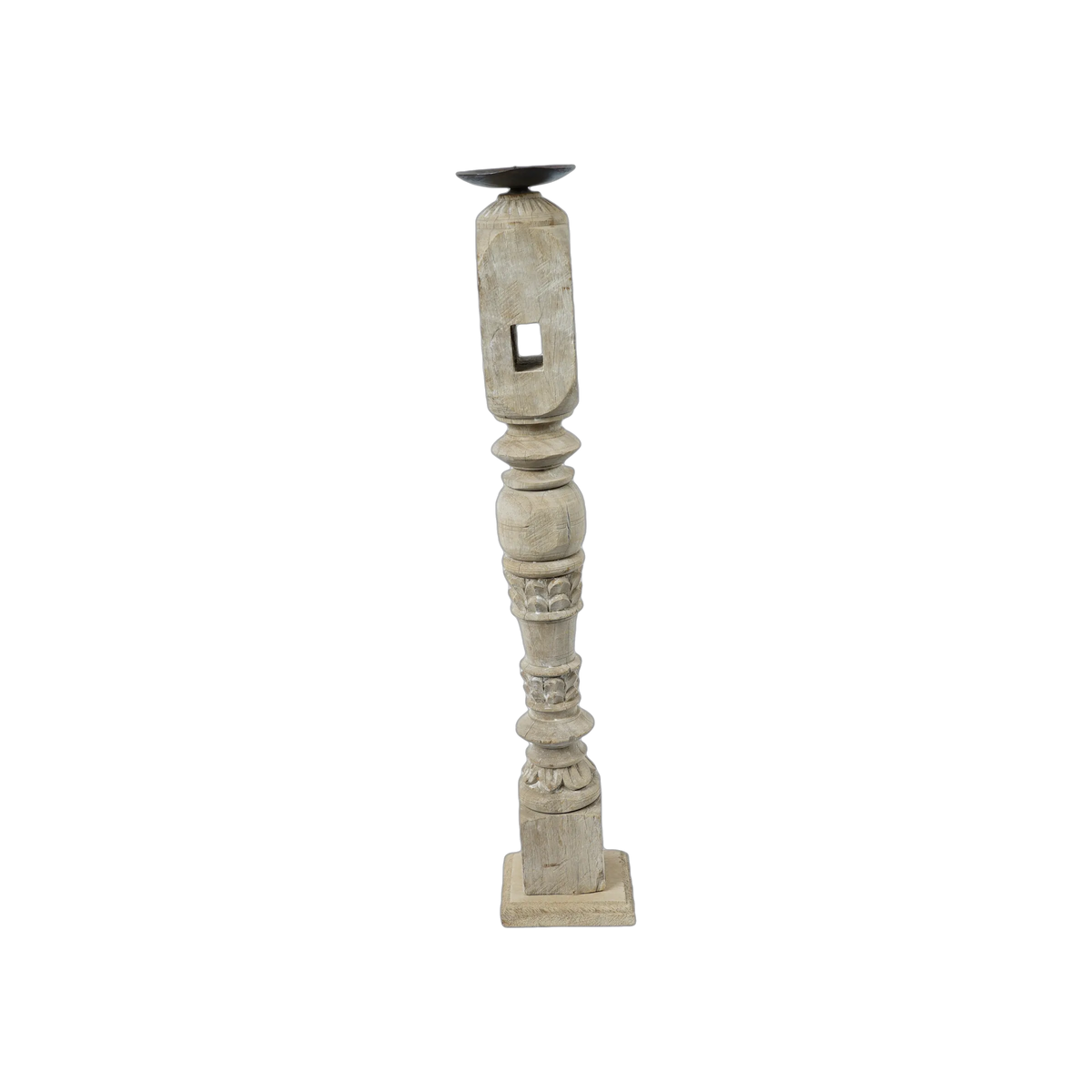 Rajvansh - Bougeoir ancien en bois n°67 - vue 4
