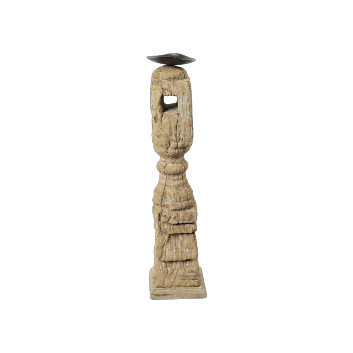 Rajvansh - Bougeoir ancien en bois n°69 - vue 4