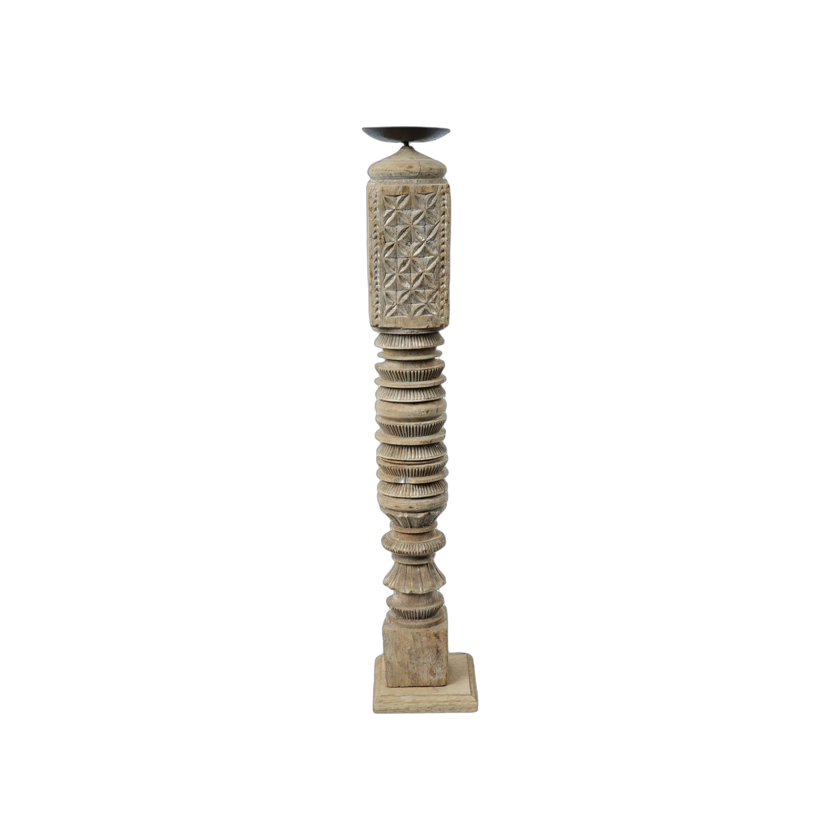 Rajvansh - Bougeoir ancien en bois n°71 - vue 2