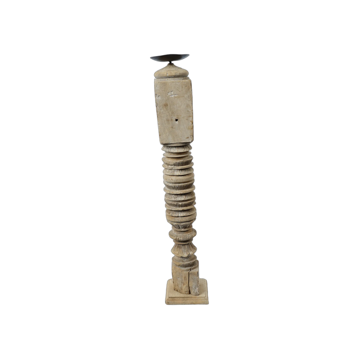 Rajvansh - Bougeoir ancien en bois n°71 - vue 3