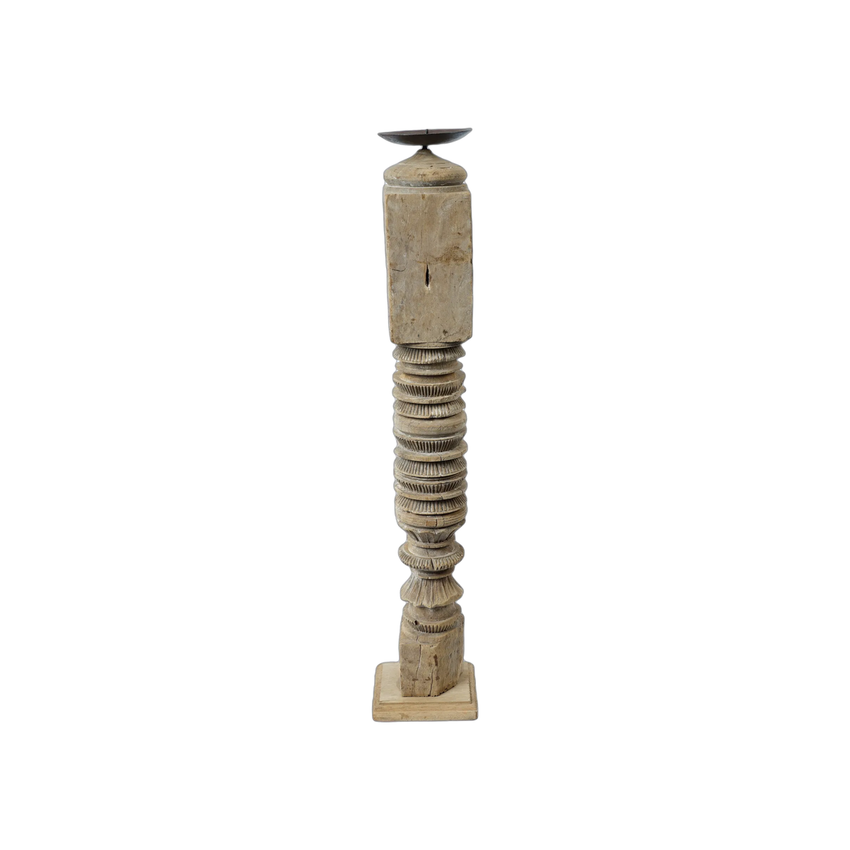 Rajvansh - Bougeoir ancien en bois n°71 - vue 4