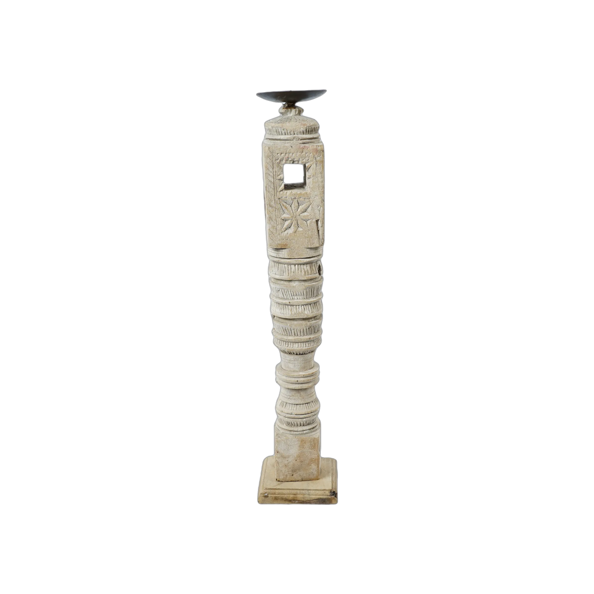 Rajvansh - Bougeoir ancien en bois n°73 - vue 3
