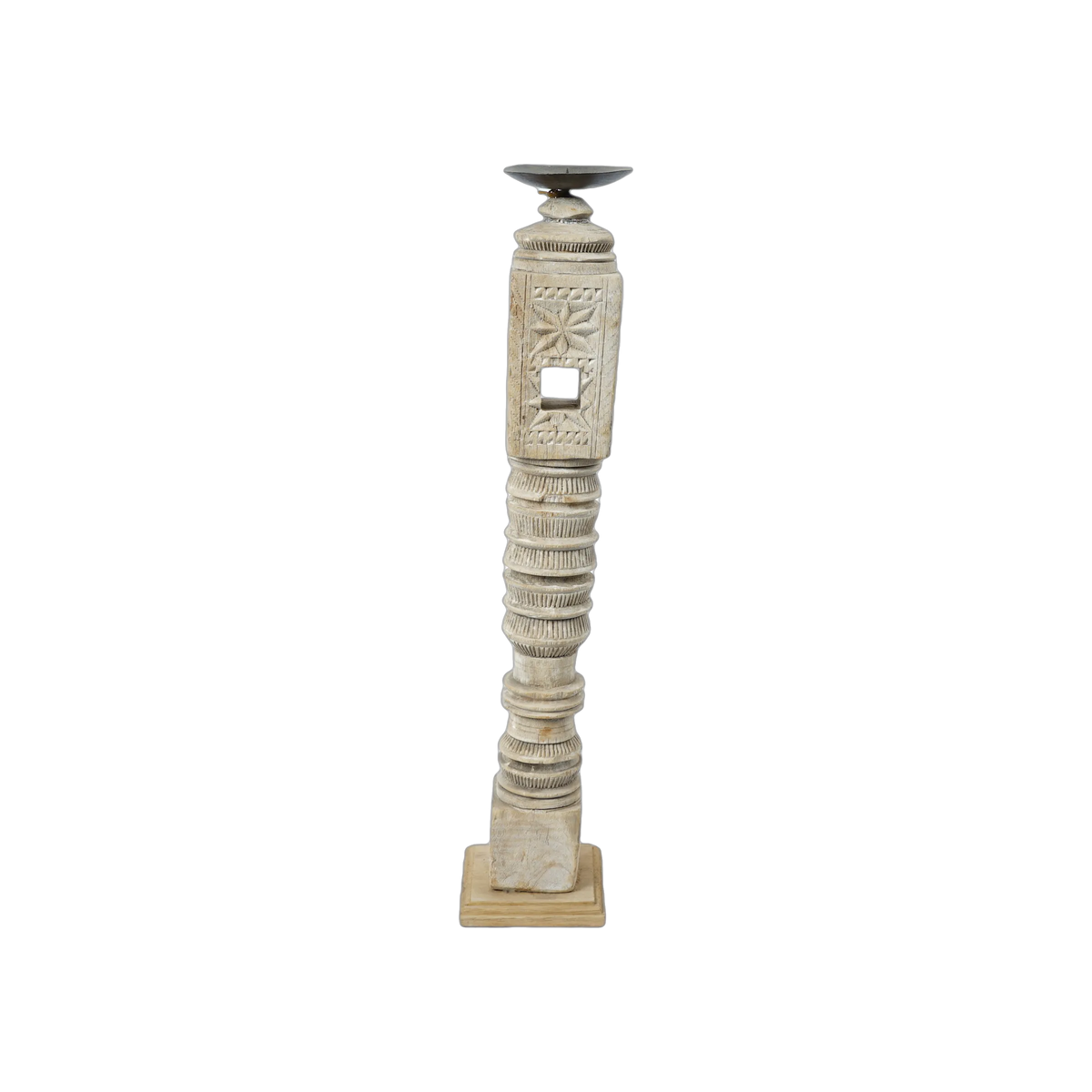 Rajvansh - Bougeoir ancien en bois n°74 - vue 3
