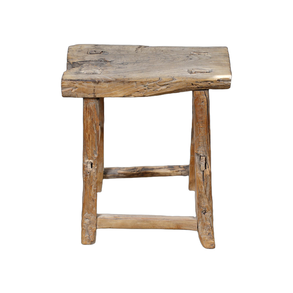 Zao - Tabouret chinois ancien en orme n°34 - vue 2