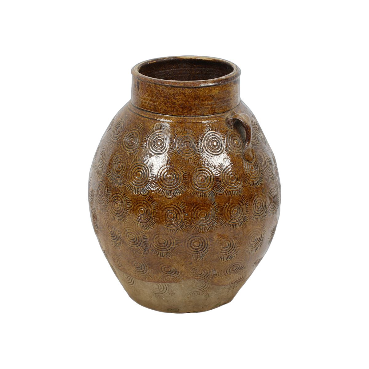 Zhenli – Pot ancien en grès à motifs concentriques n°21