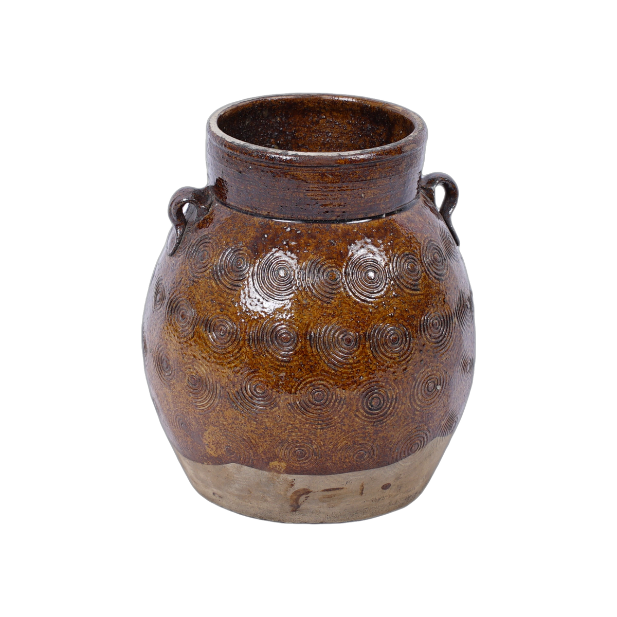 Zhenli – Pot ancien en grès à motifs concentriques n°22