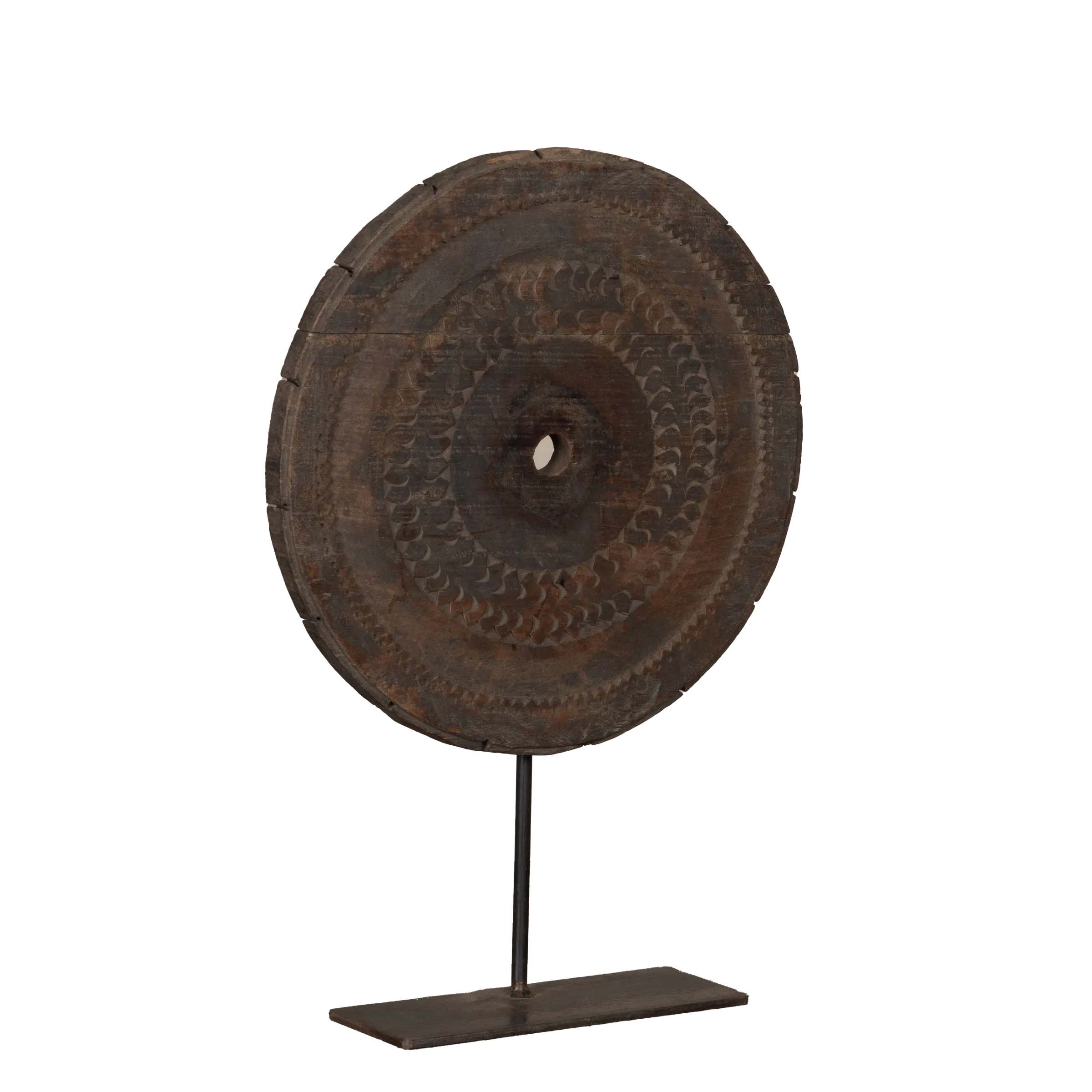 Mandal - Roue en bois indienne sur pied n°3