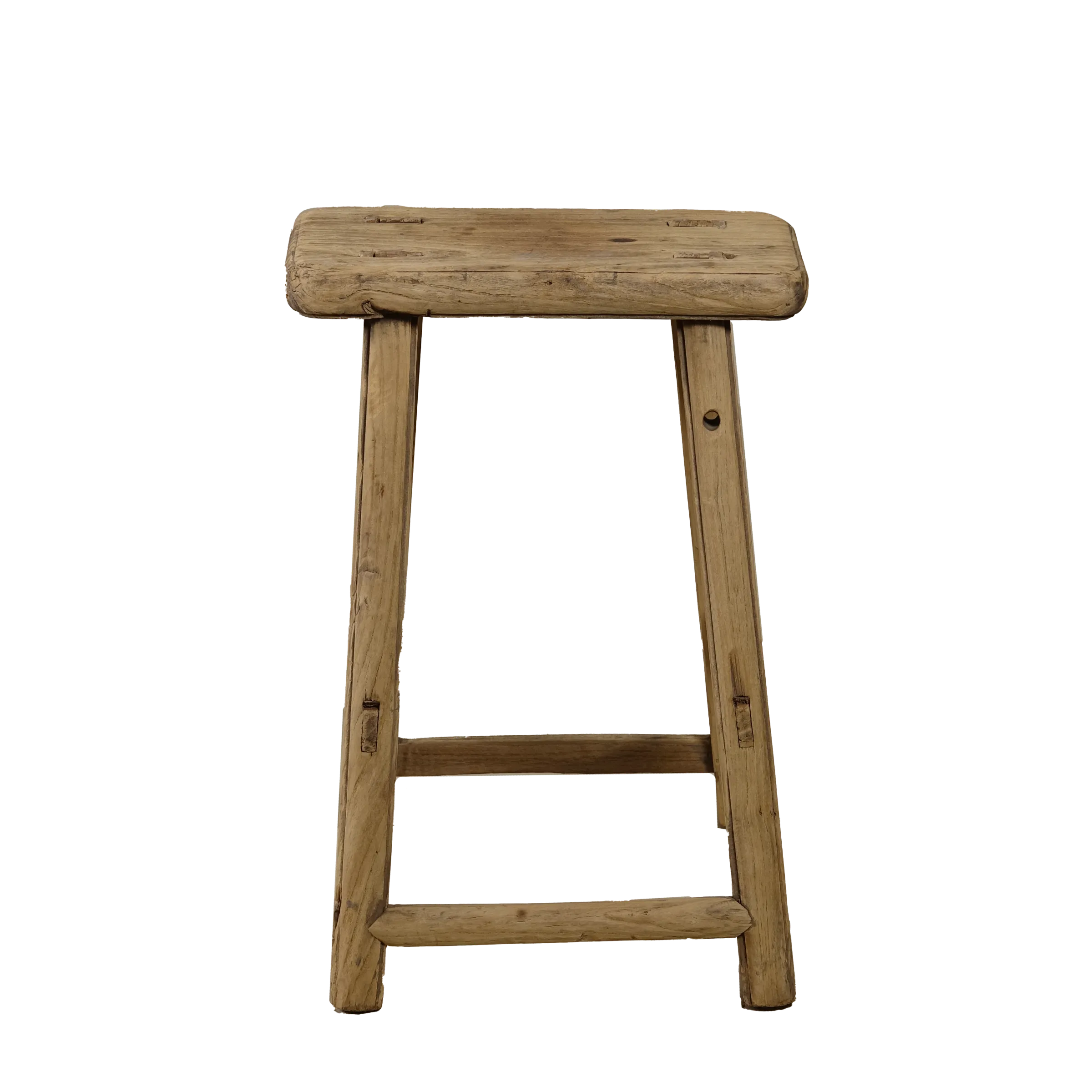 Zao - Ancien tabouret rectangulaire en pin n°3